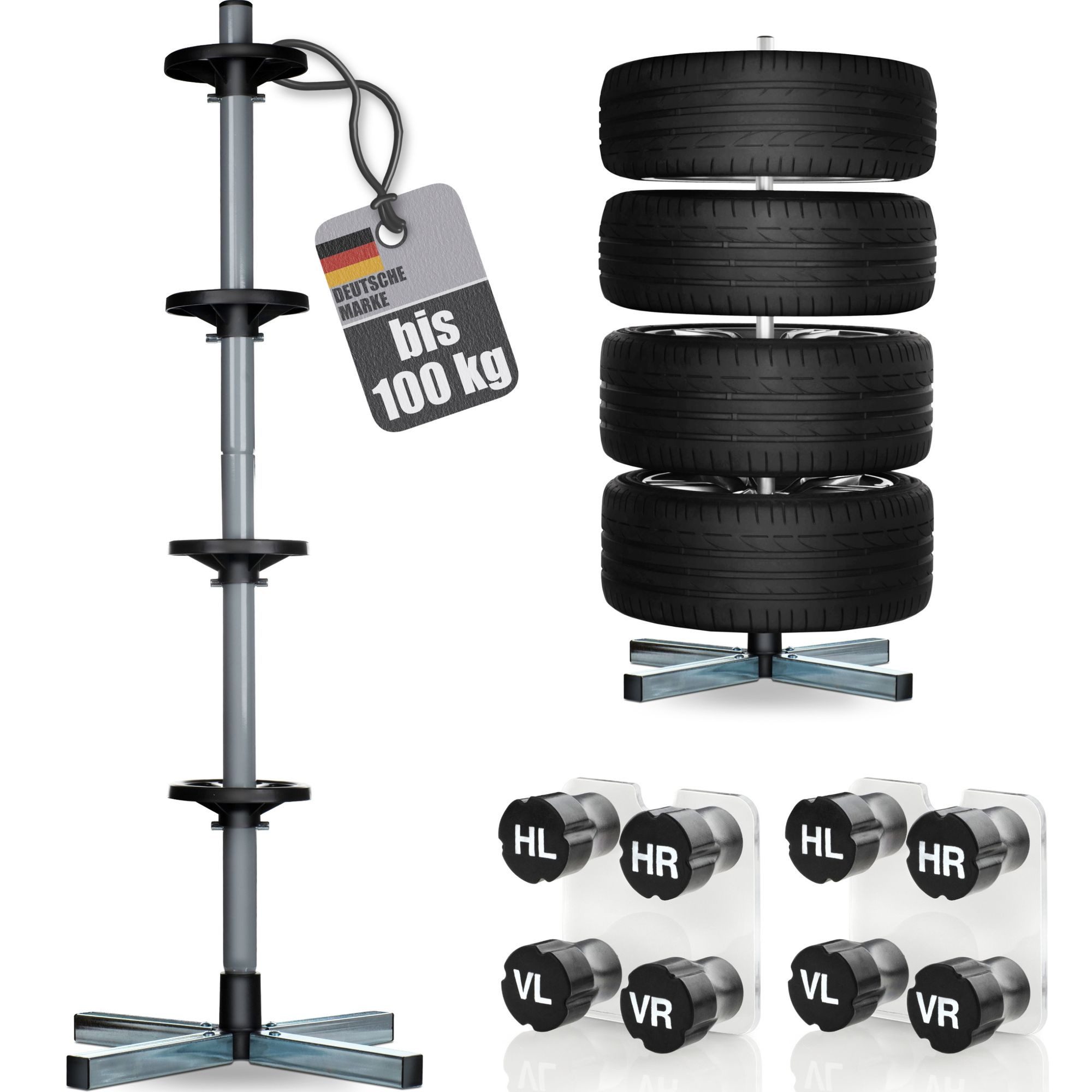 bonsport Felgenbaum Felgenbaum (OHNE ROLLEN) inkl. 8er-Set Reifenmarkierer