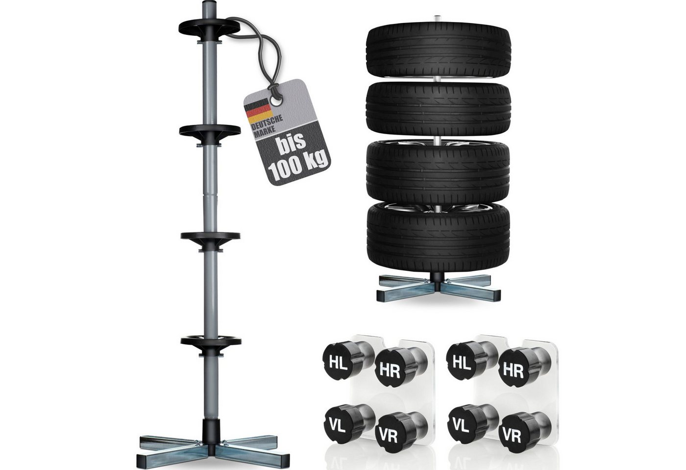 bonsport Felgenbaum Felgenbaum (OHNE ROLLEN) inkl. 8er-Set Reifenmarkierer