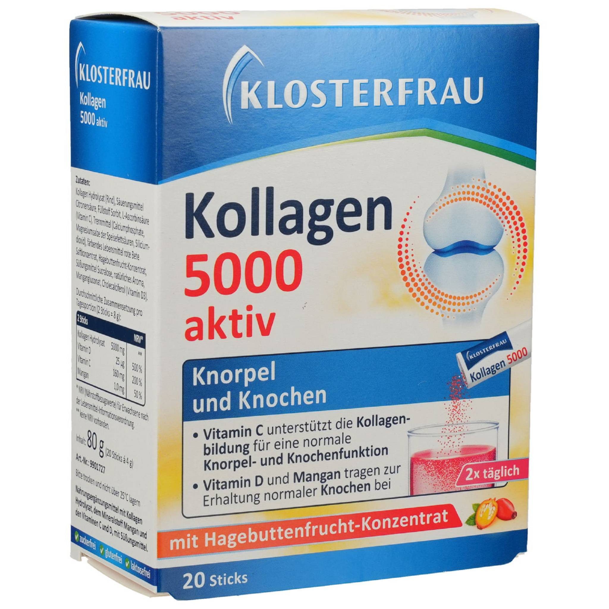 Klosterfrau Kollagen 5000 aktiv Granulat Sticks 20St PZN 18378383 Granulat