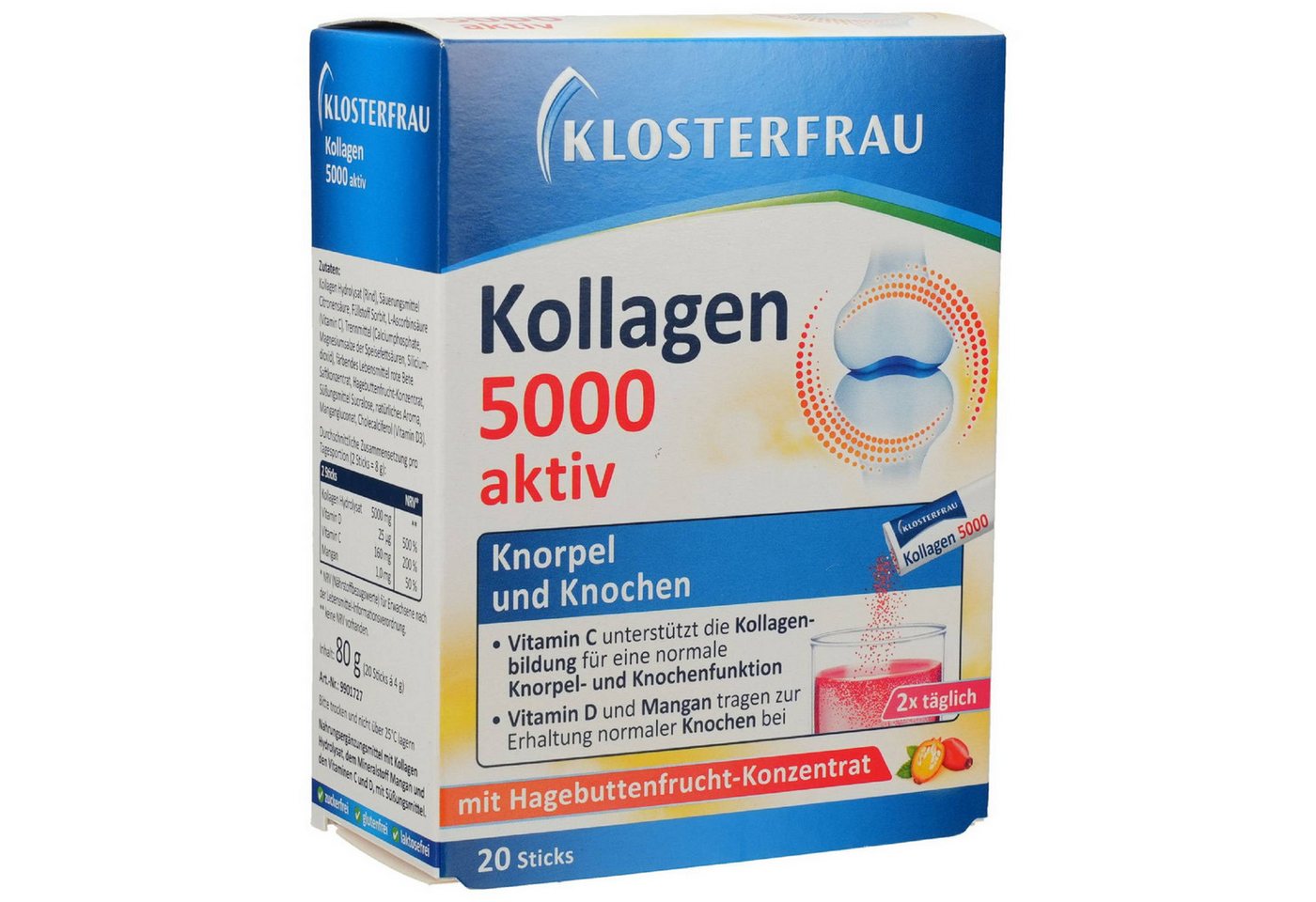 Klosterfrau Kollagen 5000 aktiv Granulat Sticks 20St PZN 18378383 Granulat