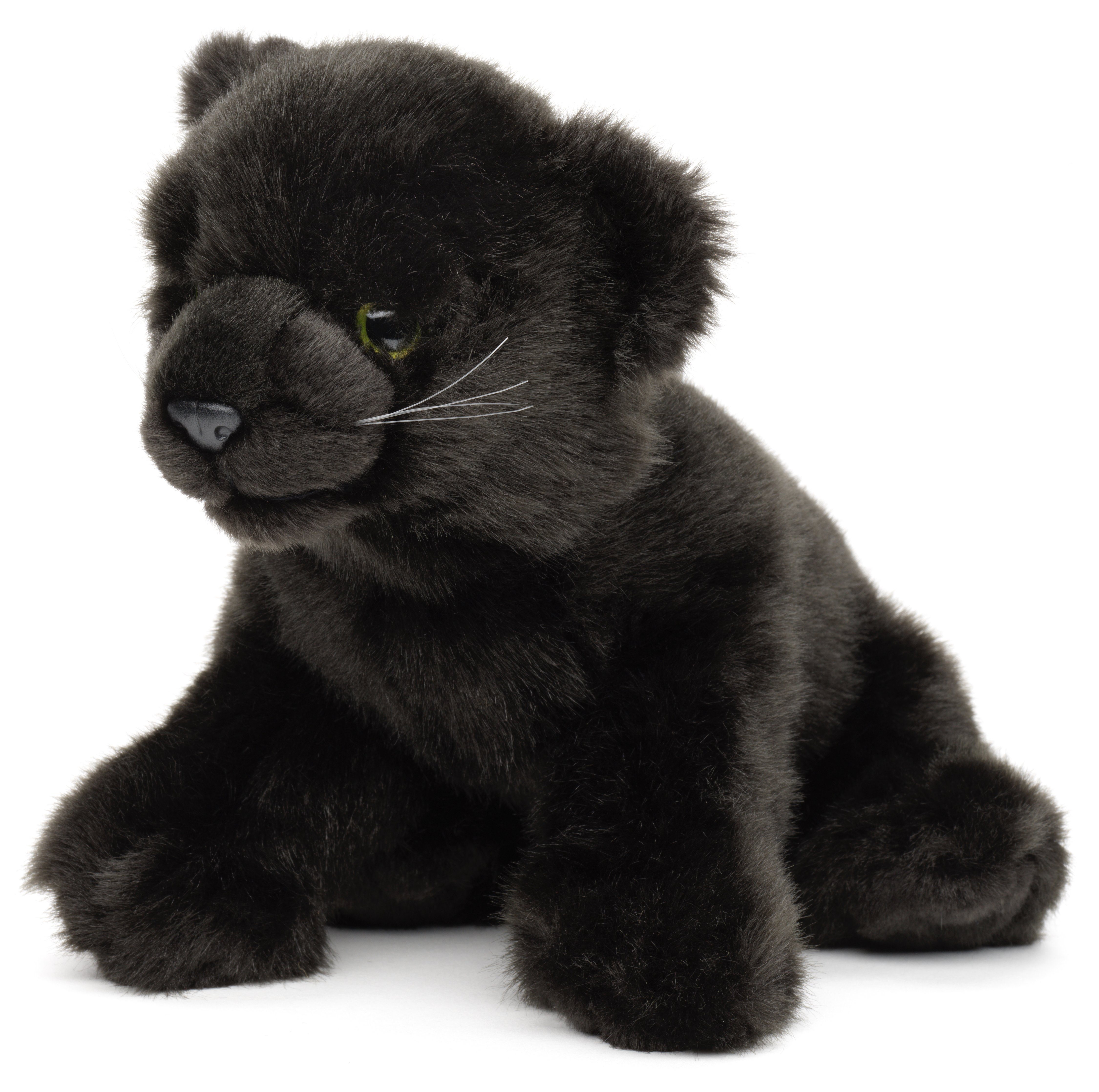Uni-Toys Kuscheltier Schwarzer Panther Baby, sitzend - 25 cm (Длина) - Plüschtier, zu 100 % recyceltes Füllmaterial