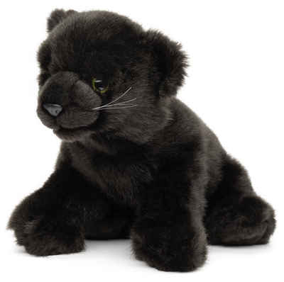 Uni-Toys Kuscheltier Schwarzer Panther Baby, sitzend - 25 cm (Länge) - Plüschtier, zu 100 % recyceltes Füllmaterial