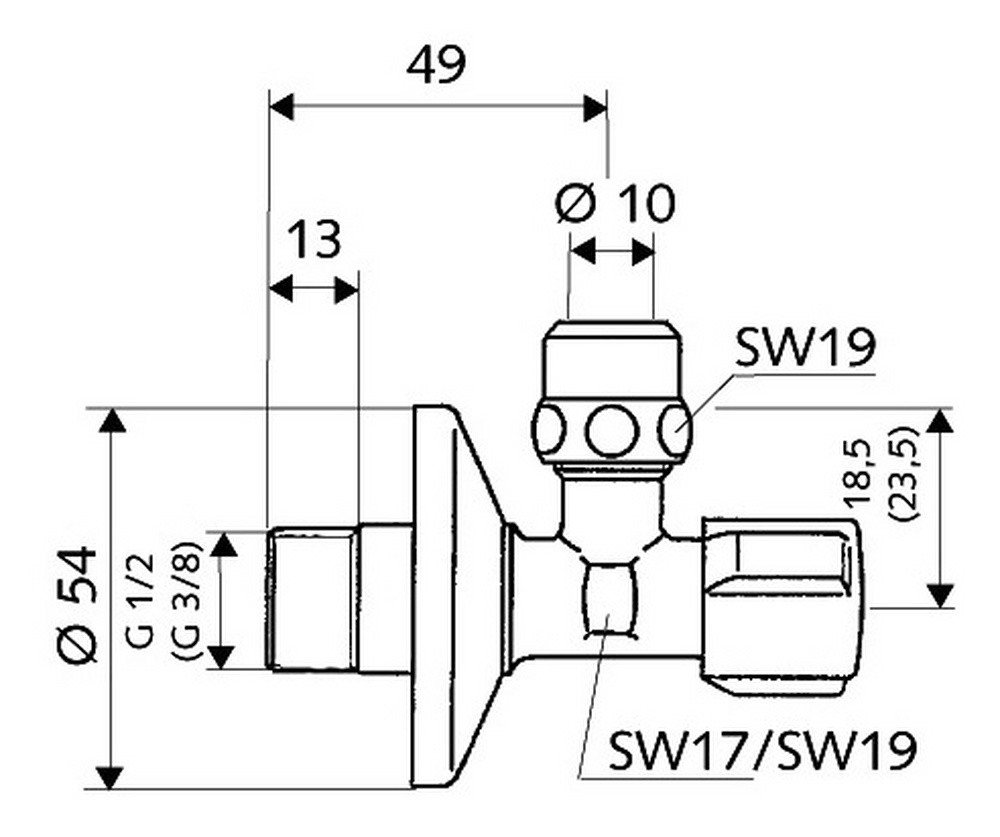 Thumbnail - Schell Eckventil Comfort, Mit Regulierfunktion o. selbstdichtendes Anschlussgewinde 3/8 AG x