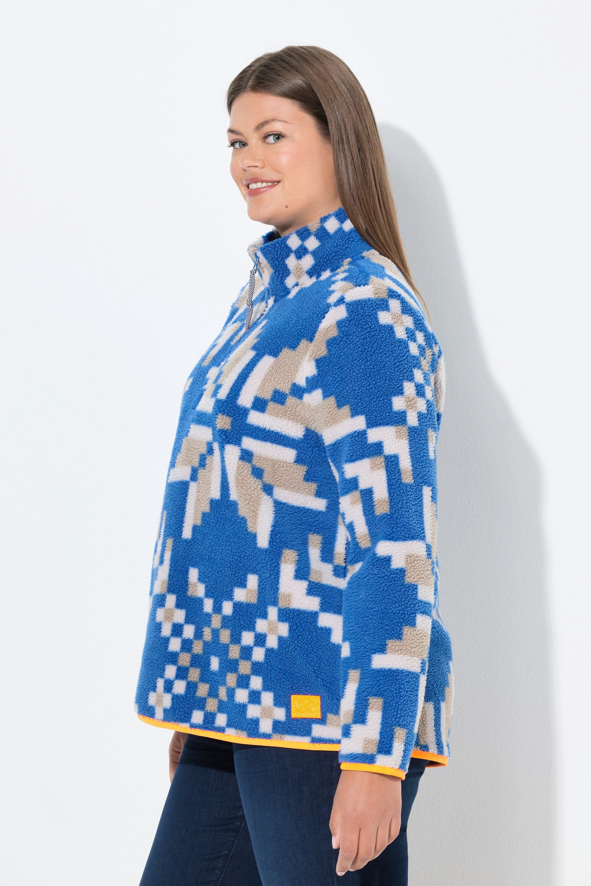 Laurasøn Sweatshirt Teddy-Sweatshirt Langarm Stehkragen