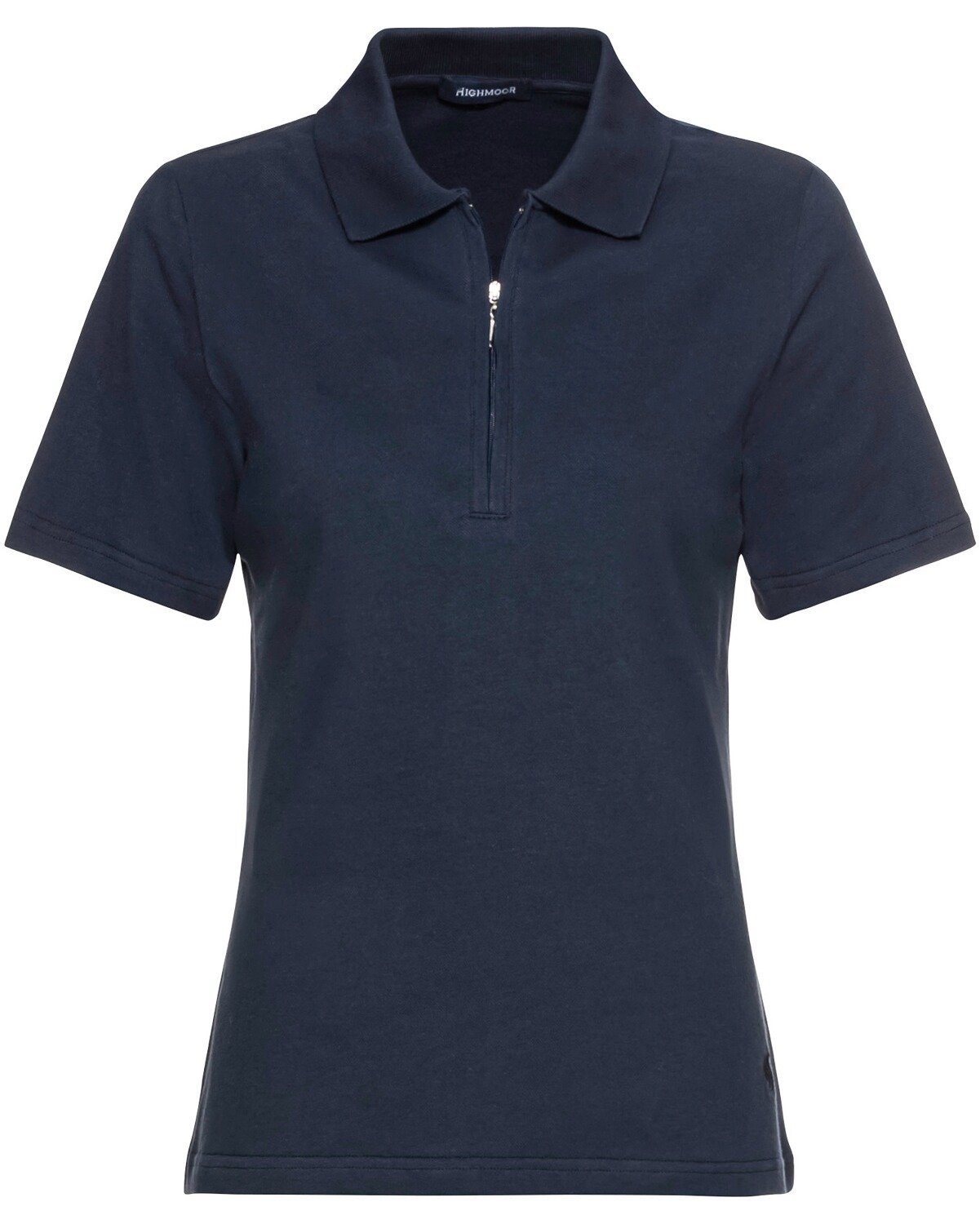 Highmoor Poloshirt Piqué-Poloshirt mit Zipper Marine
