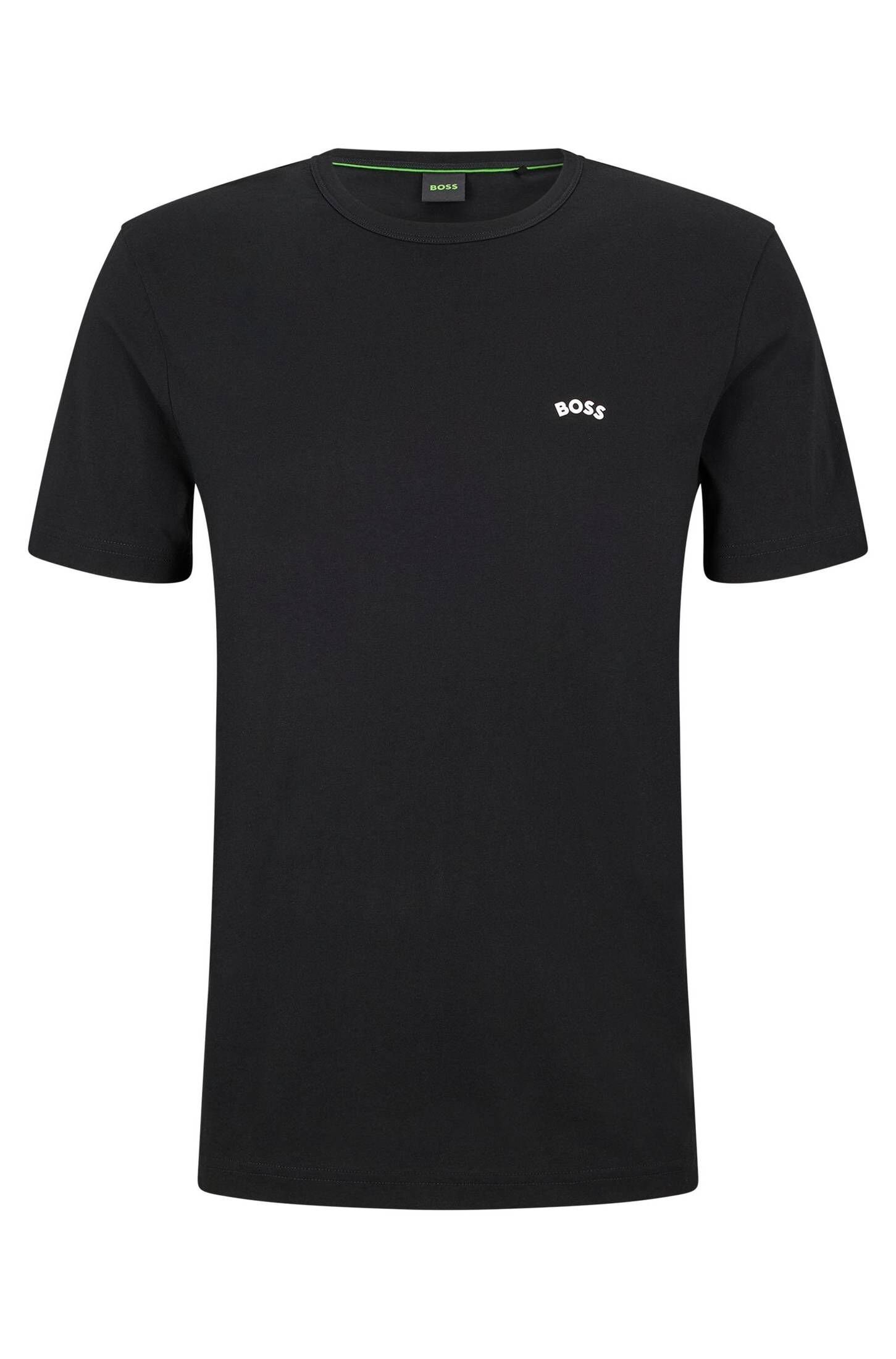 BOSS T-Shirt Herren T-Shirt TEE CURVED mit Bio-Baumwolle (1-tlg) black (85)