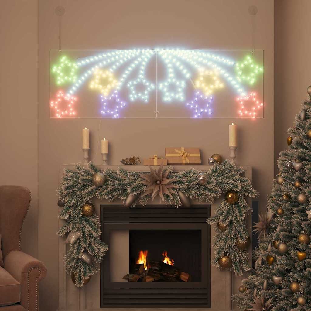 vidaXL Christbaumschmuck Weihnachtsstern 432 LEDs Mehrfarbig 182 x 58 cm PVC (1-tlg)