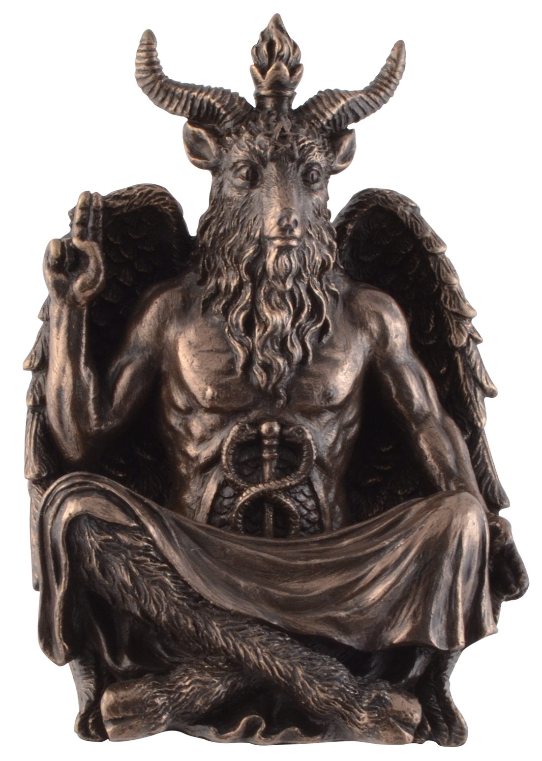 Vogler direct Kunststein, Gmbh Baphomet ca. Dekofigur 9x8x12cm bronziert, by Einer Veronese, bei L/B/H Größe: bronziert - Meditation