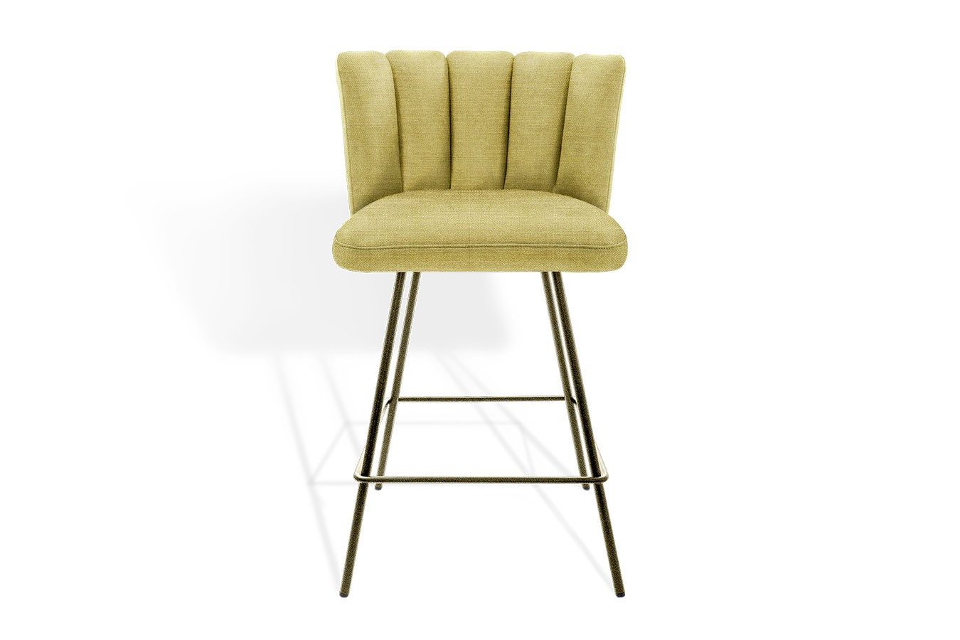 KFF Esszimmerstuhl Thekenstuhl Gaia Stoff gelb