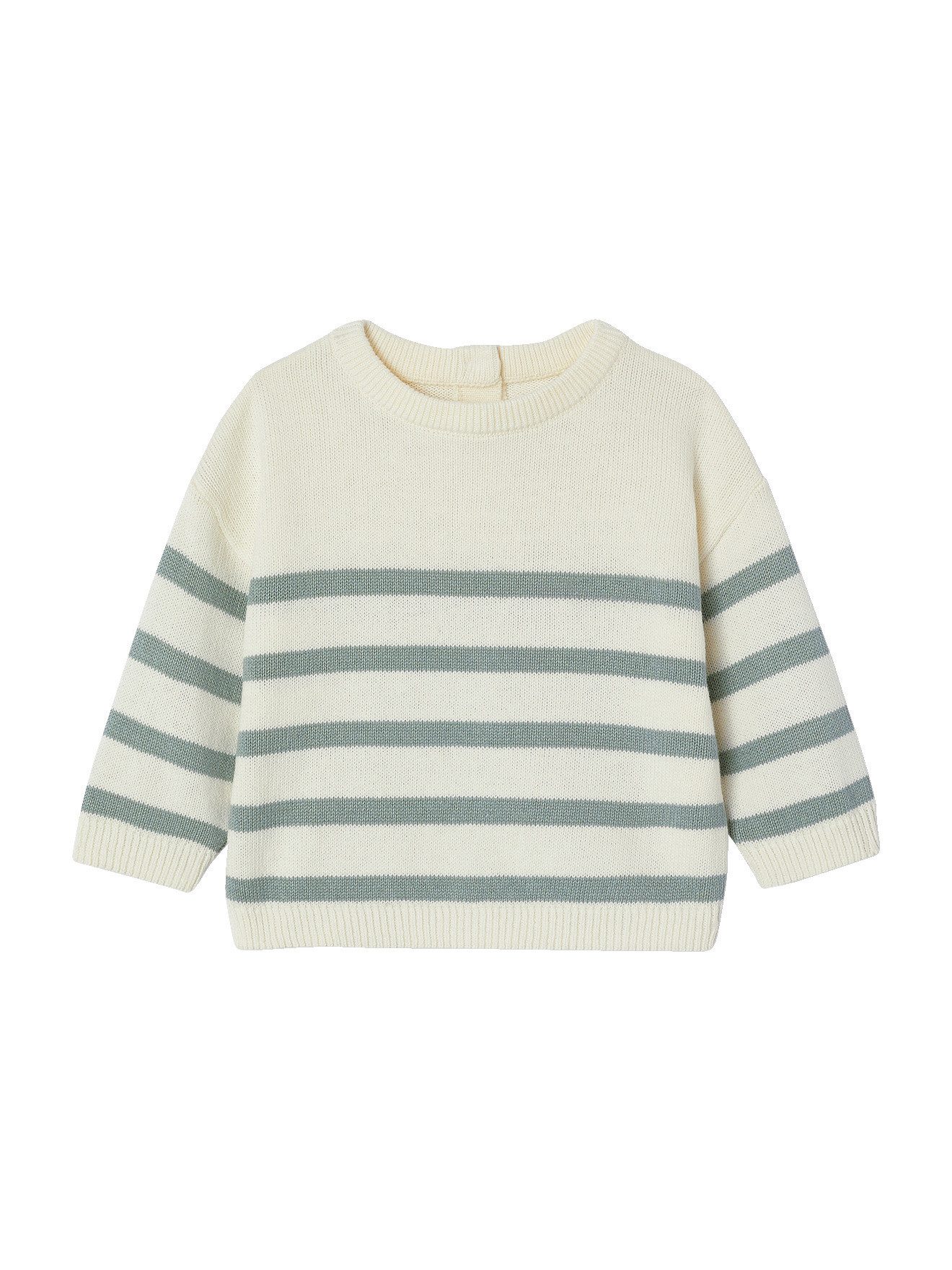 Pullunder Gestreifter Baby Strickpullover aus Bio-Baumwolle