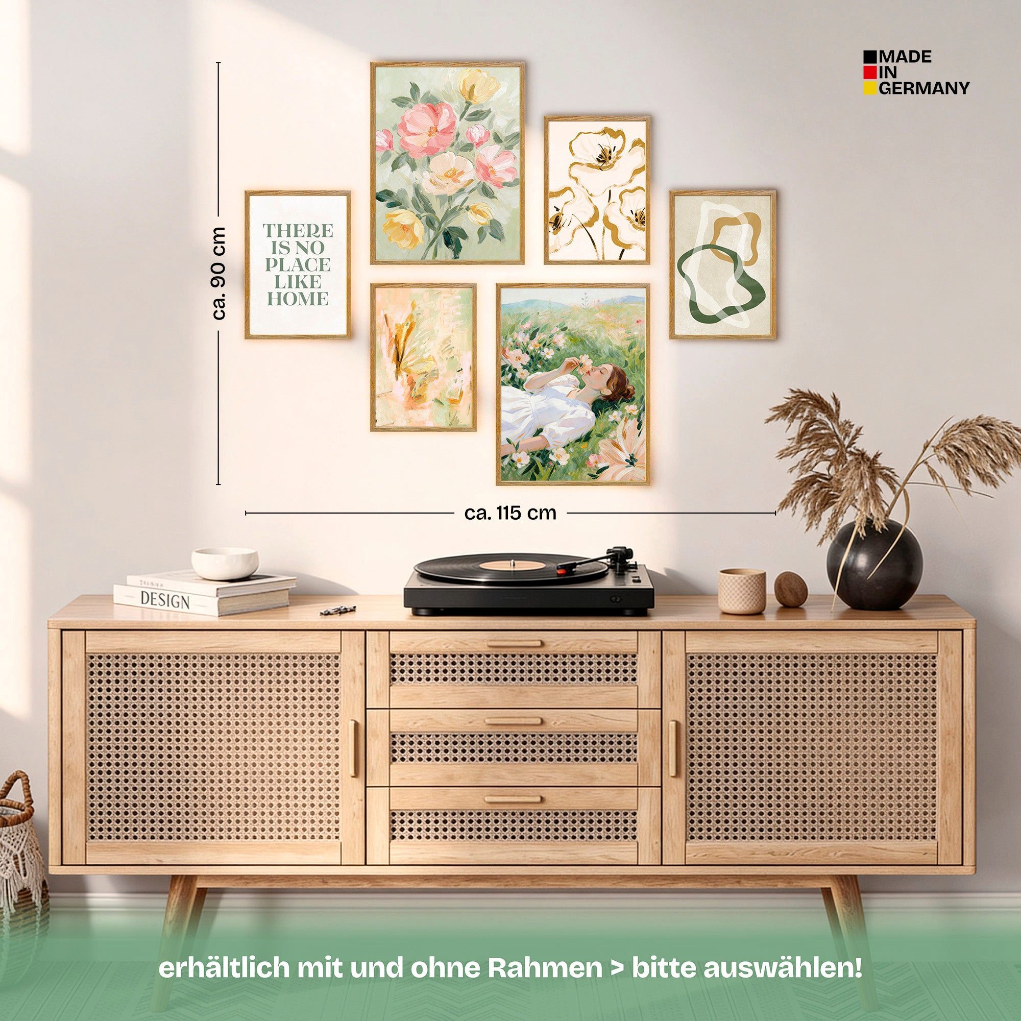 ARTFAVES Bilder-Collage Poster Set Abstract Green Art I mehrteilige Bilderwand I Wandbilder Ab, (Wandbilder modern, 6 St) – Bild 3 von 5