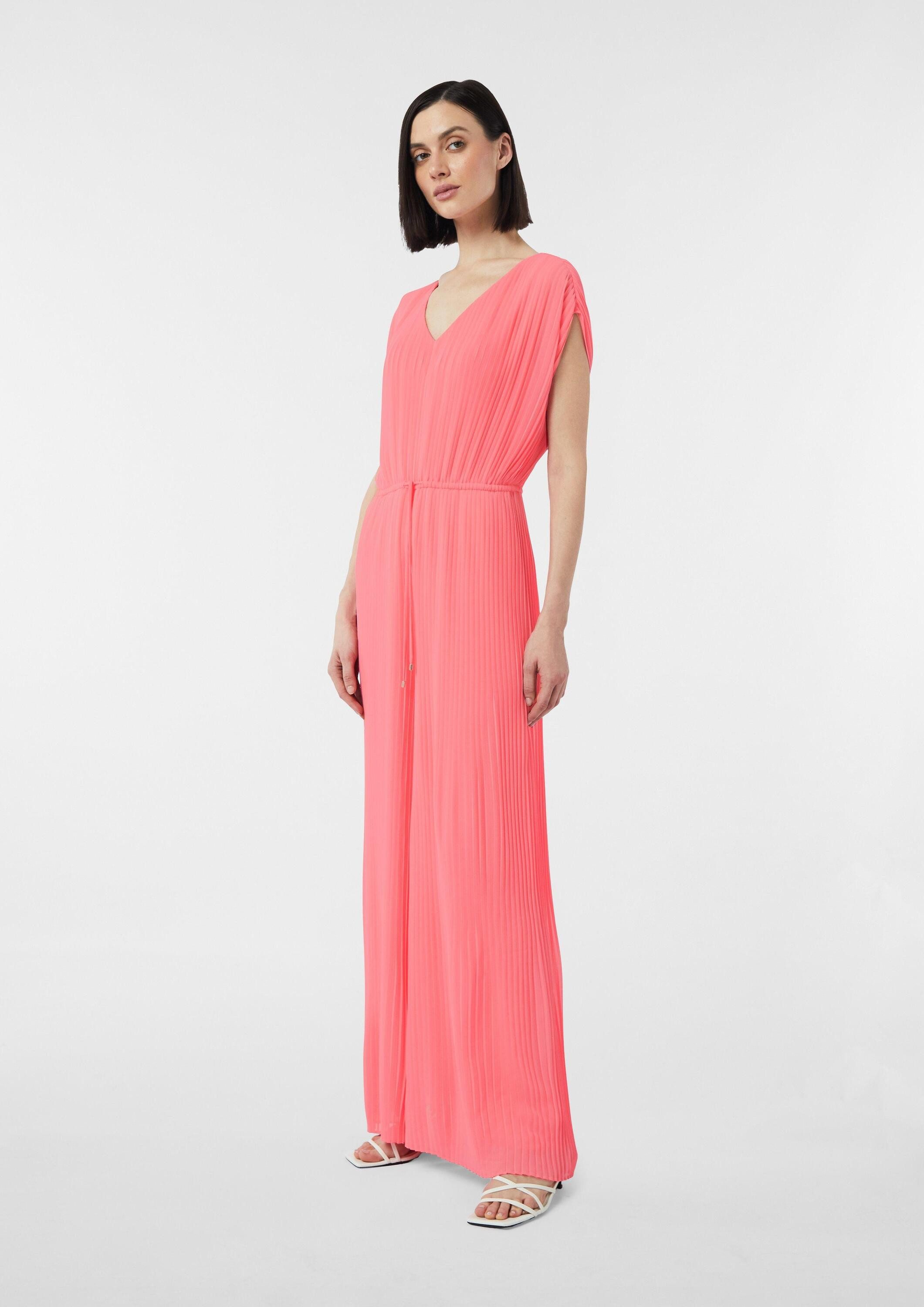 comma Jumpsuit Overall Plissierter Overall mit Bindedetail