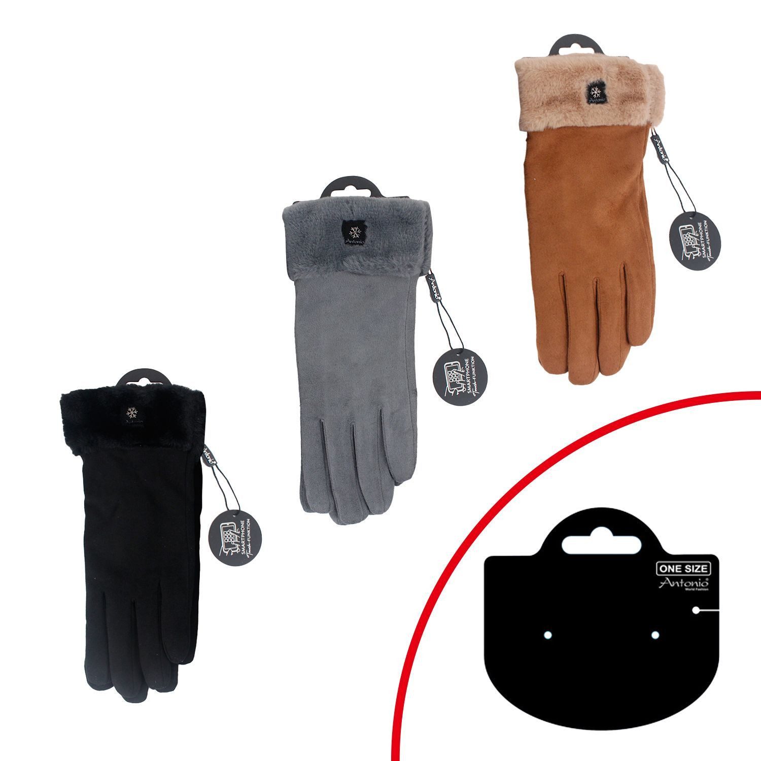 Antonio Strickhandschuhe Gefütterte Fingerhandschuhe Suede mit günstig online kaufen