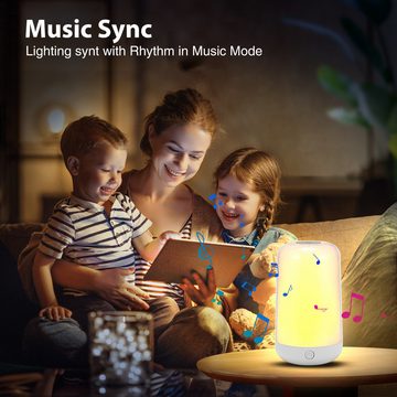 BlingBin LED Nachttischlampe Touch Dimmbare RGB Farbwechsel Tischlampe, APP Steuerung, LED fest integriert, RGB, Nachlicht mit APP Steuerung für Schlafzimmer Kinderzimmer