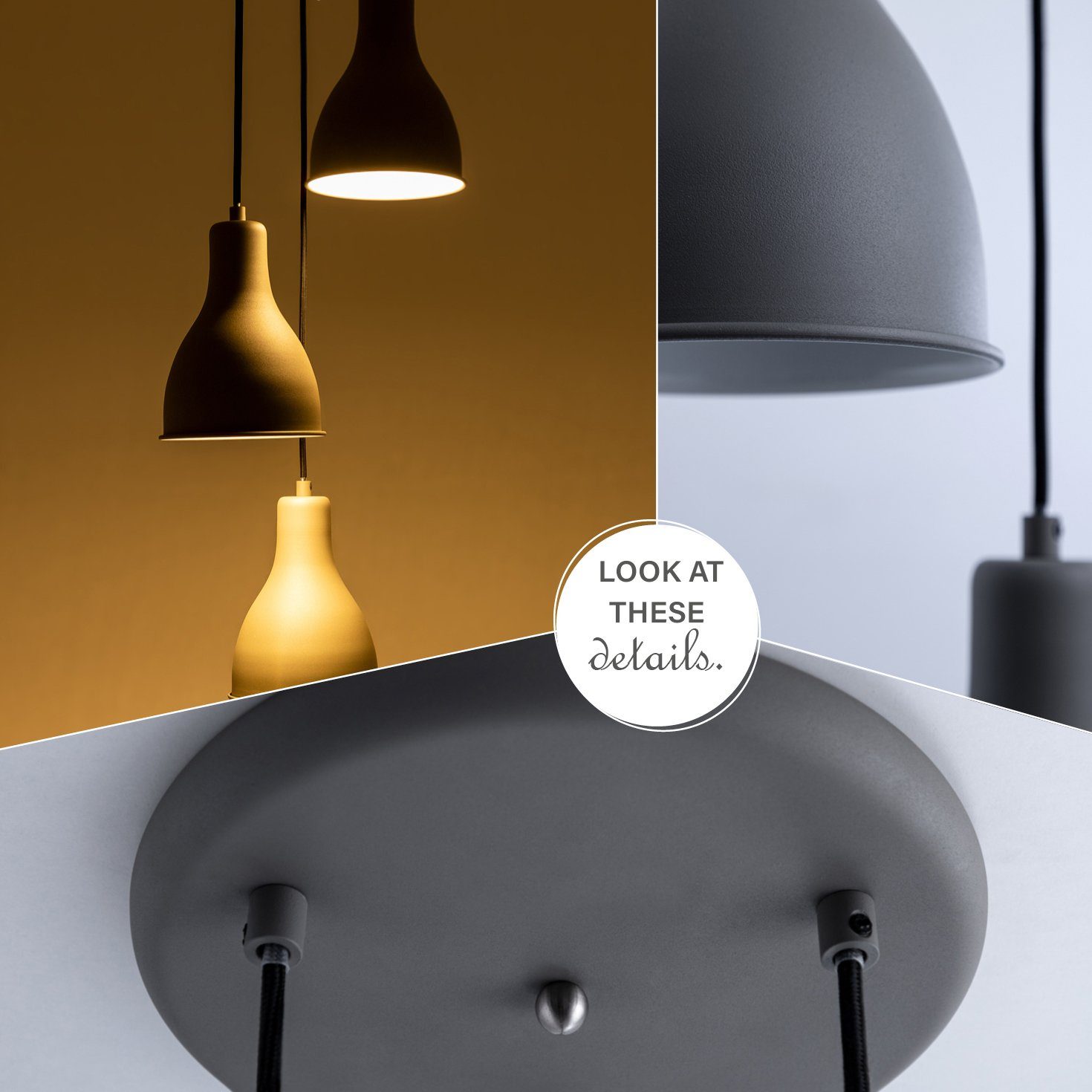 Hängelampe Esstischlampe Esszimmer Pendelleuchte ohne Hängend Home Leuchtmittel, E27 Küchenlampe CHARLIE, Paco