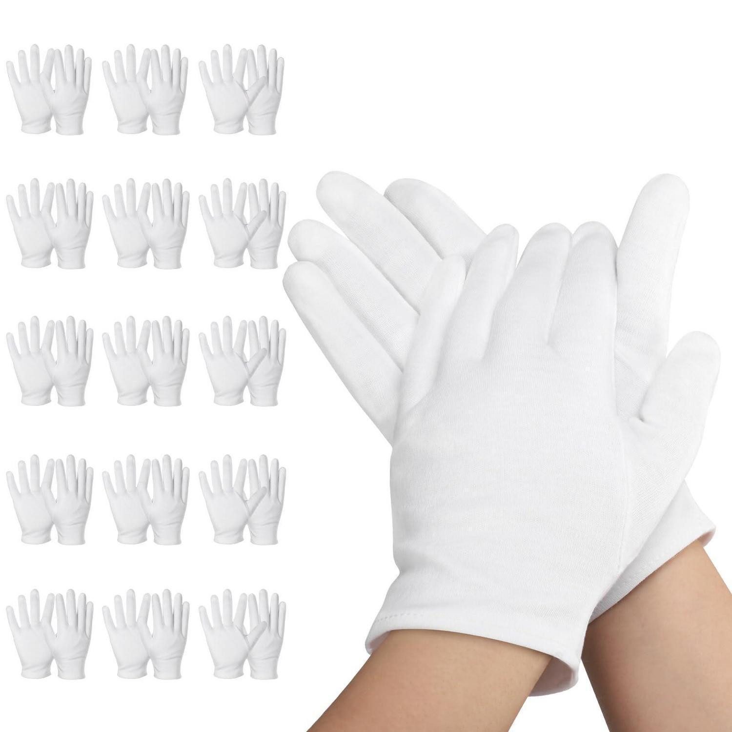 LuxusKollektion Baumwollhandschuhe Baumwollhandschuhe 15er Set, Weiß, S (15-St)
