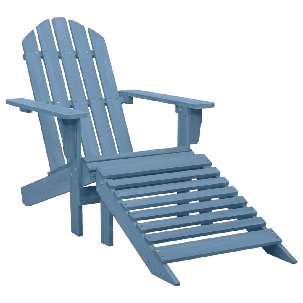 Gartenstuhl Adirondack-mit Fußteil Massivholz Tanne Blau