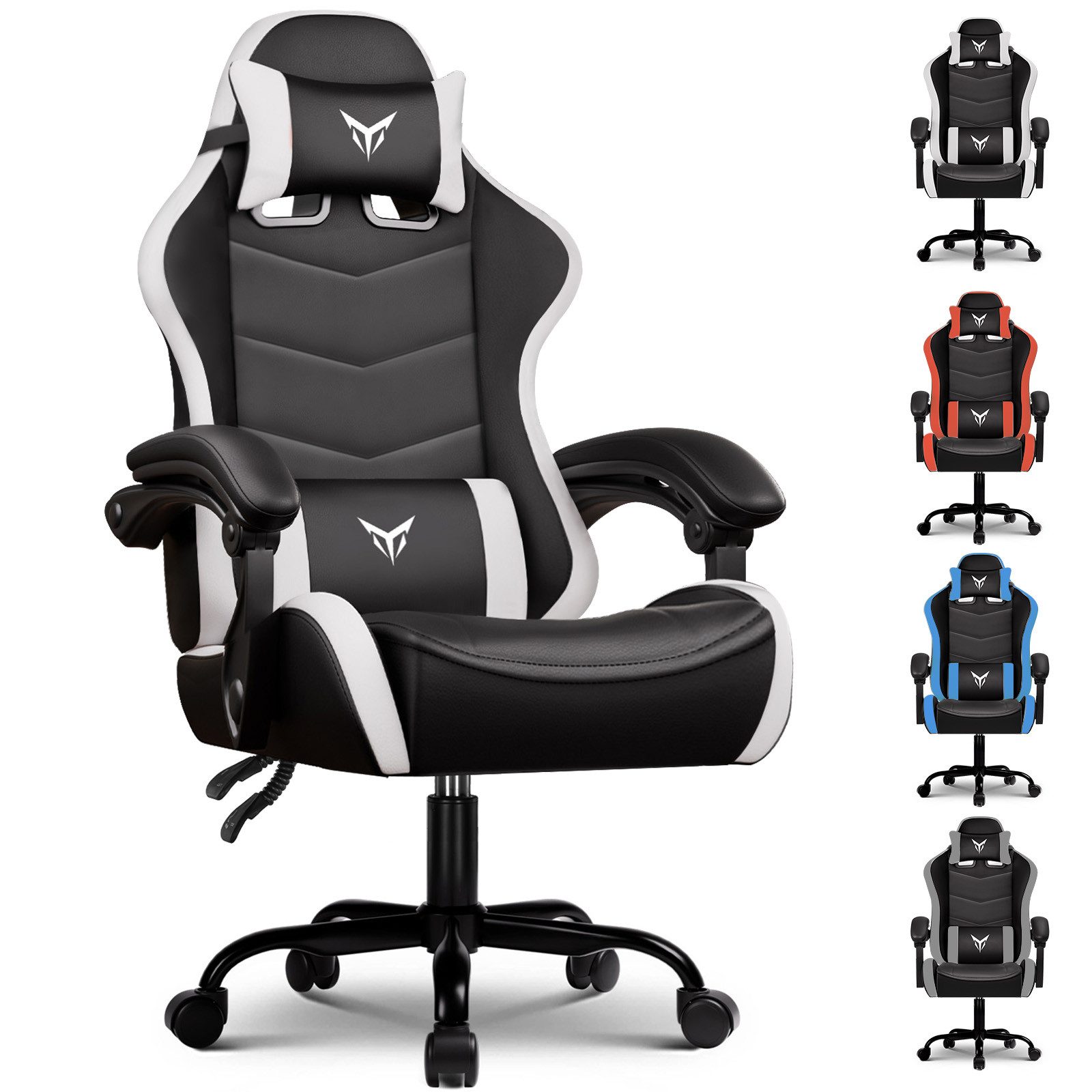 GTPLAYER Gaming-Stuhl Bürostuhl Ergonomischer, Gaming Chair Gaming Sessel, verstellbare Kopfstütze und Lendenwirbelstütze