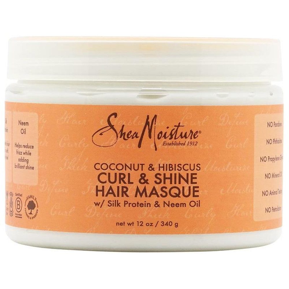 Haarmaske SHEA MOISTURE COCONUT & HIBISCUS CURL & SHINE HAIR MASQUE 340g