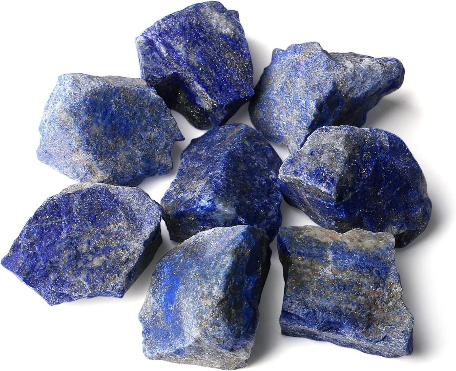 Edelstein Großes Lapislazuli Rohstein Set 4 Stück 4.5-5 cm Naturstein Heilsteine