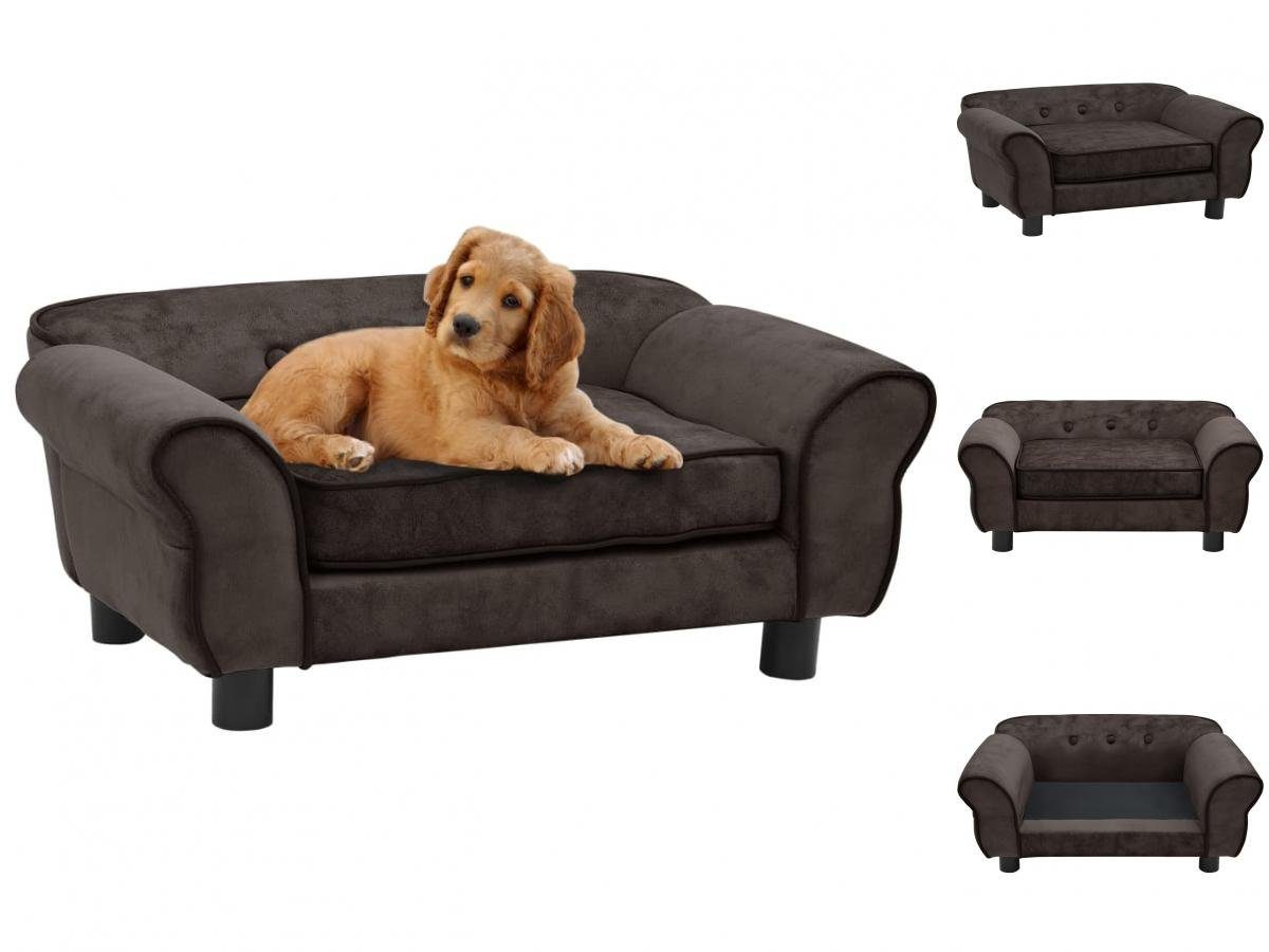 vidaXL Hundekorb Hundesofa Braun 72x45x30 cm Plüsch