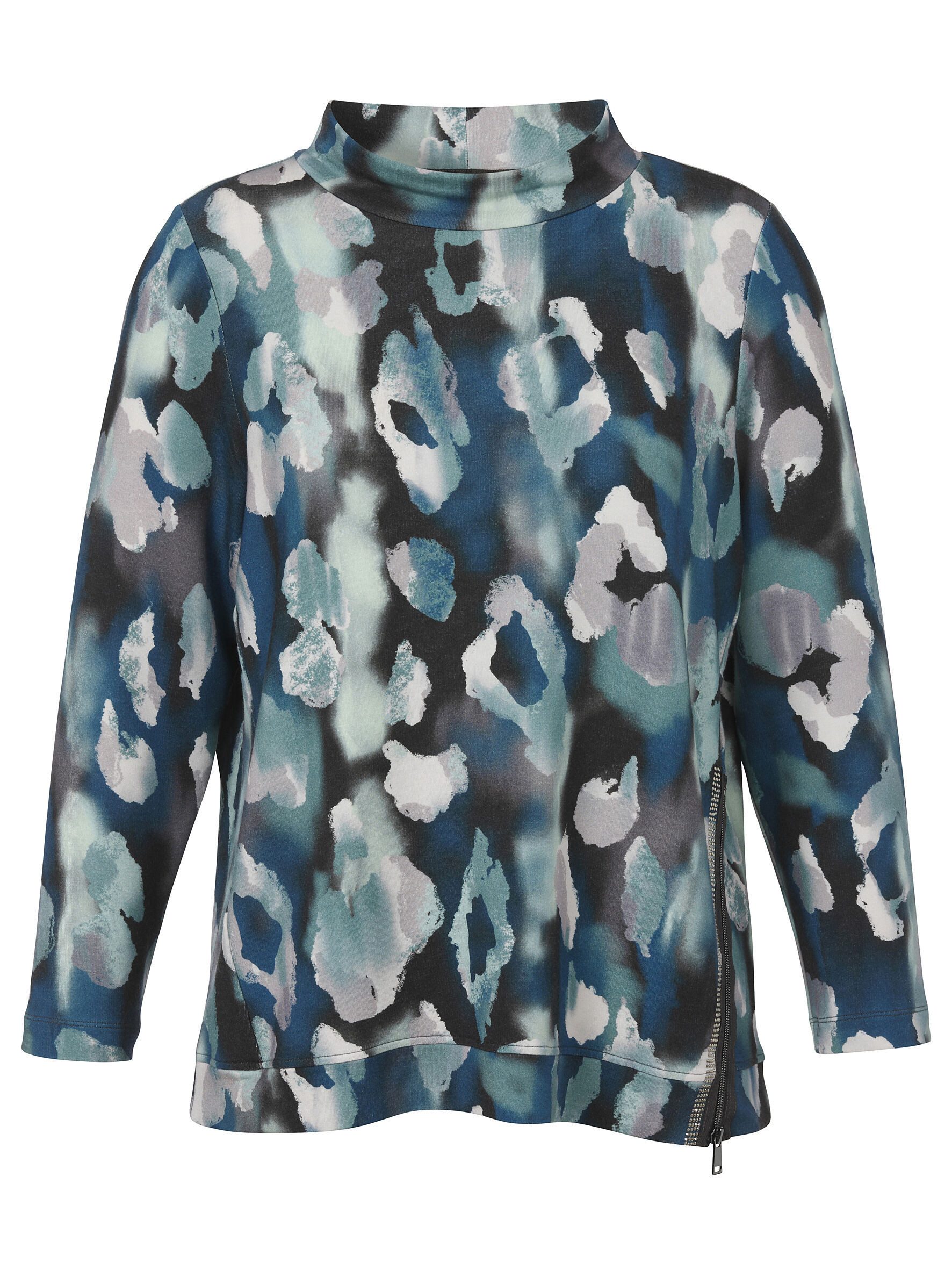 VIA APPIA DUE Sweatshirt (1-tlg) mit Allover-Print und Zipper günstig online kaufen