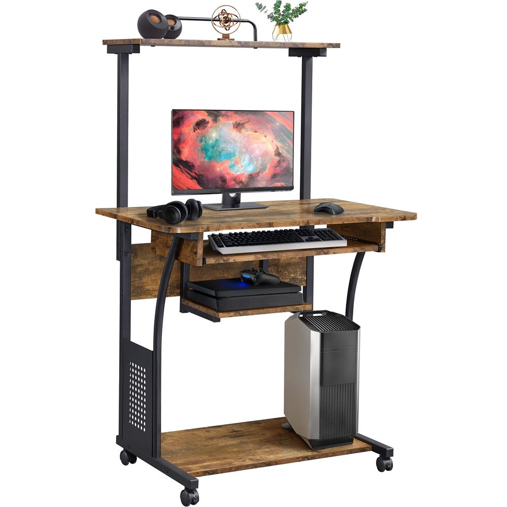 Yaheetech Schreibtisch Computertisch mit Regal & günstig online kaufen