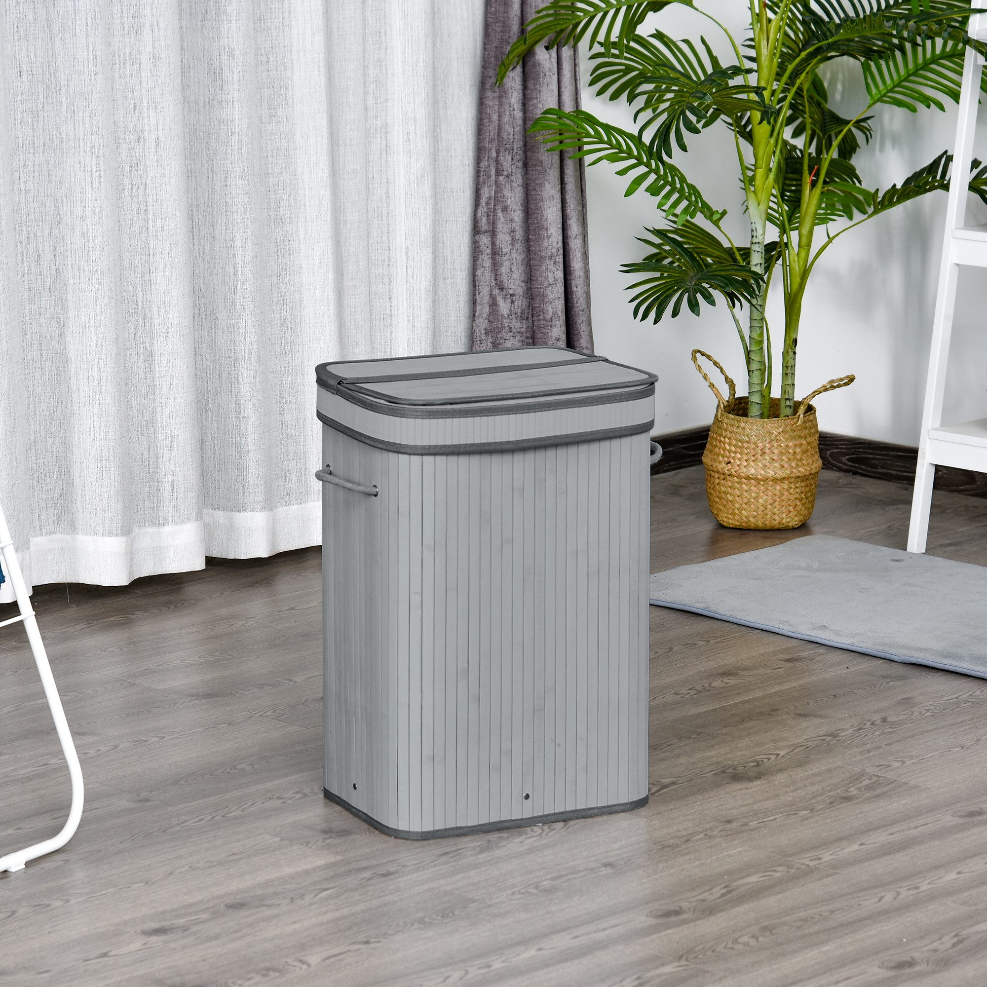 HOMCOM Wäschekorb 70 L Wäschesammler mit günstig online kaufen