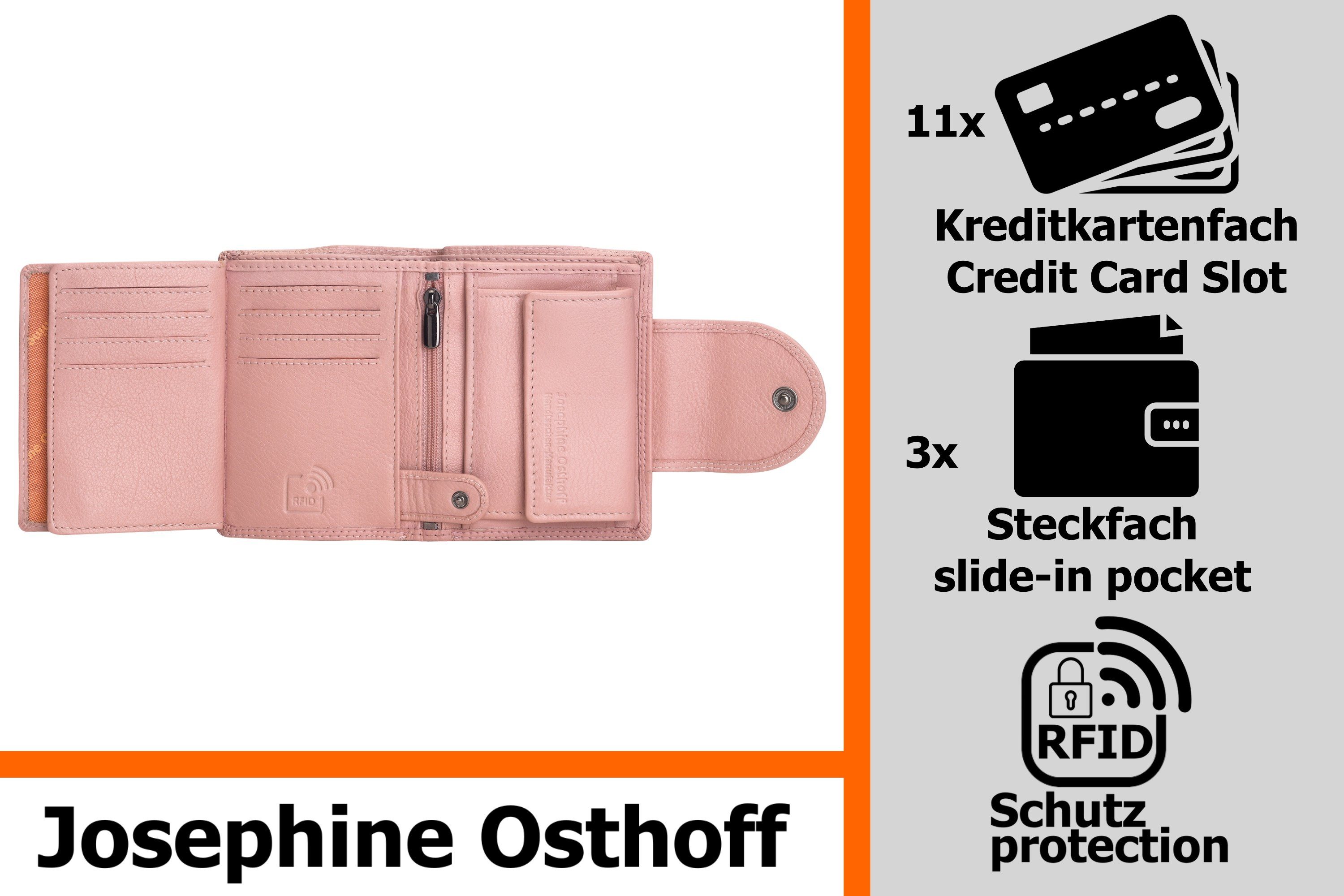 wildrose Brieftasche Wiener Geldbörse Minibrieftasche Osthoff Josephine