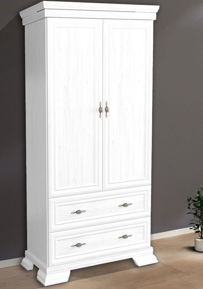 Feldmann-Wohnen Kleiderschrank Kora (1-St) 88cm 2-türig andersen pinie rustikal