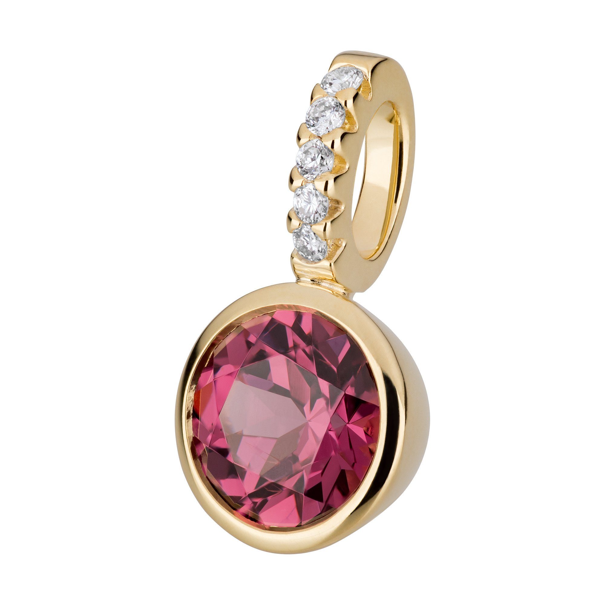 Orolino Kettenanhänger Gold 585 mit 5x Brillant zus. 0,02ct. und Rhodolith günstig online kaufen