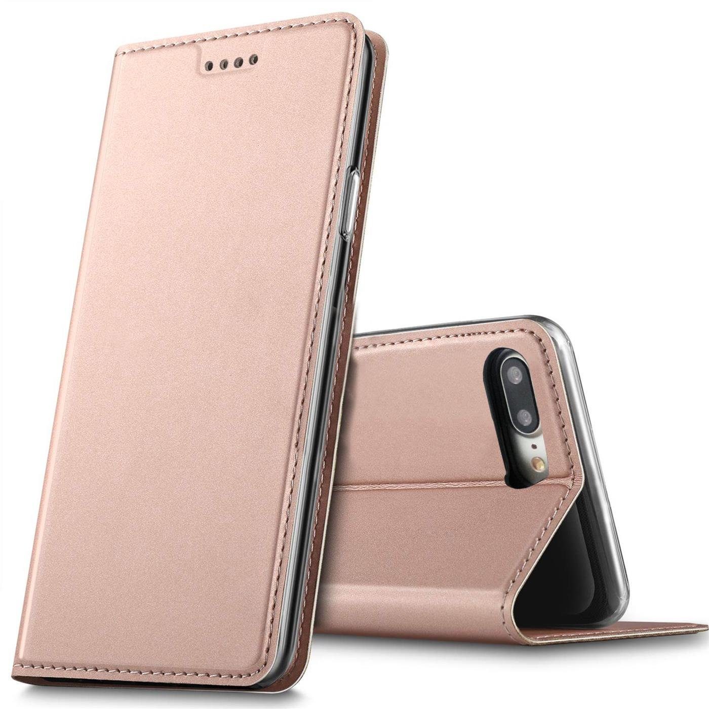 CoolGadget Handyhülle Magnet Case Handy Tasche für Apple iPhone 7 Plus / 8 Plus 5,5 Zoll, Hülle Klapphülle Ultra Slim Flip Cover für iPhone 8 Plus Schutzhülle