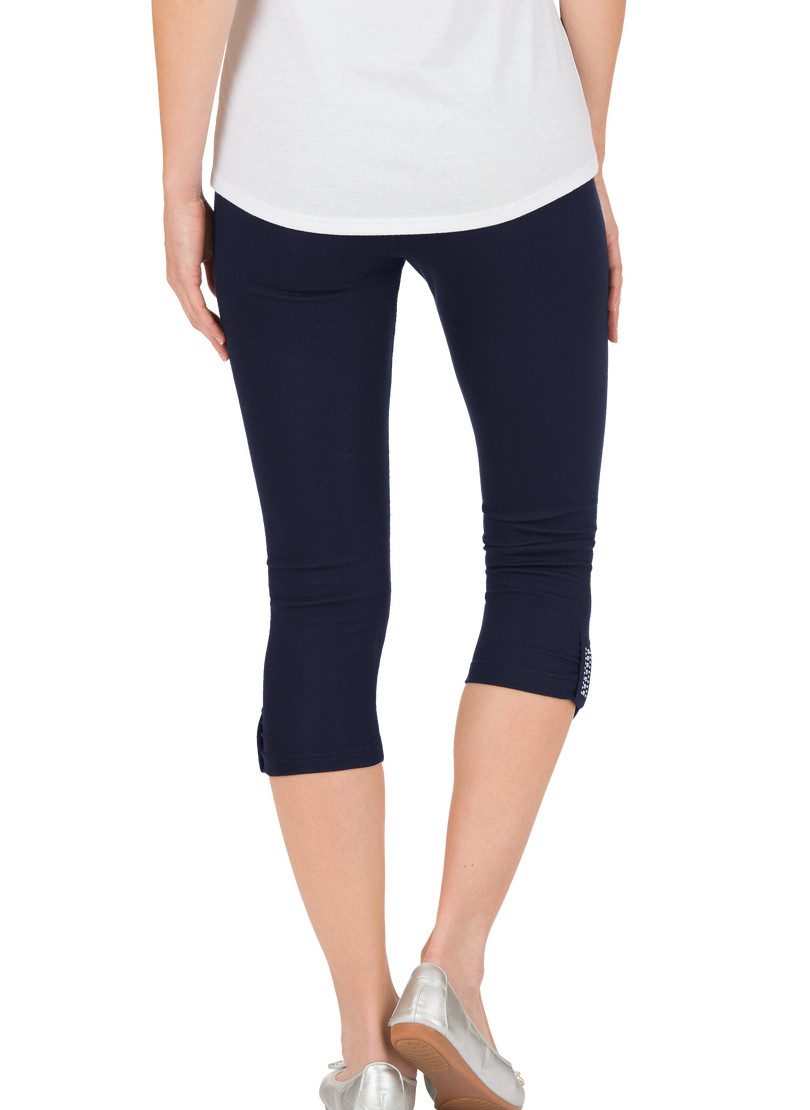 Trigema Leggings TRIGEMA Leggings 7/8 mit Kristallsteinen (1-tlg)