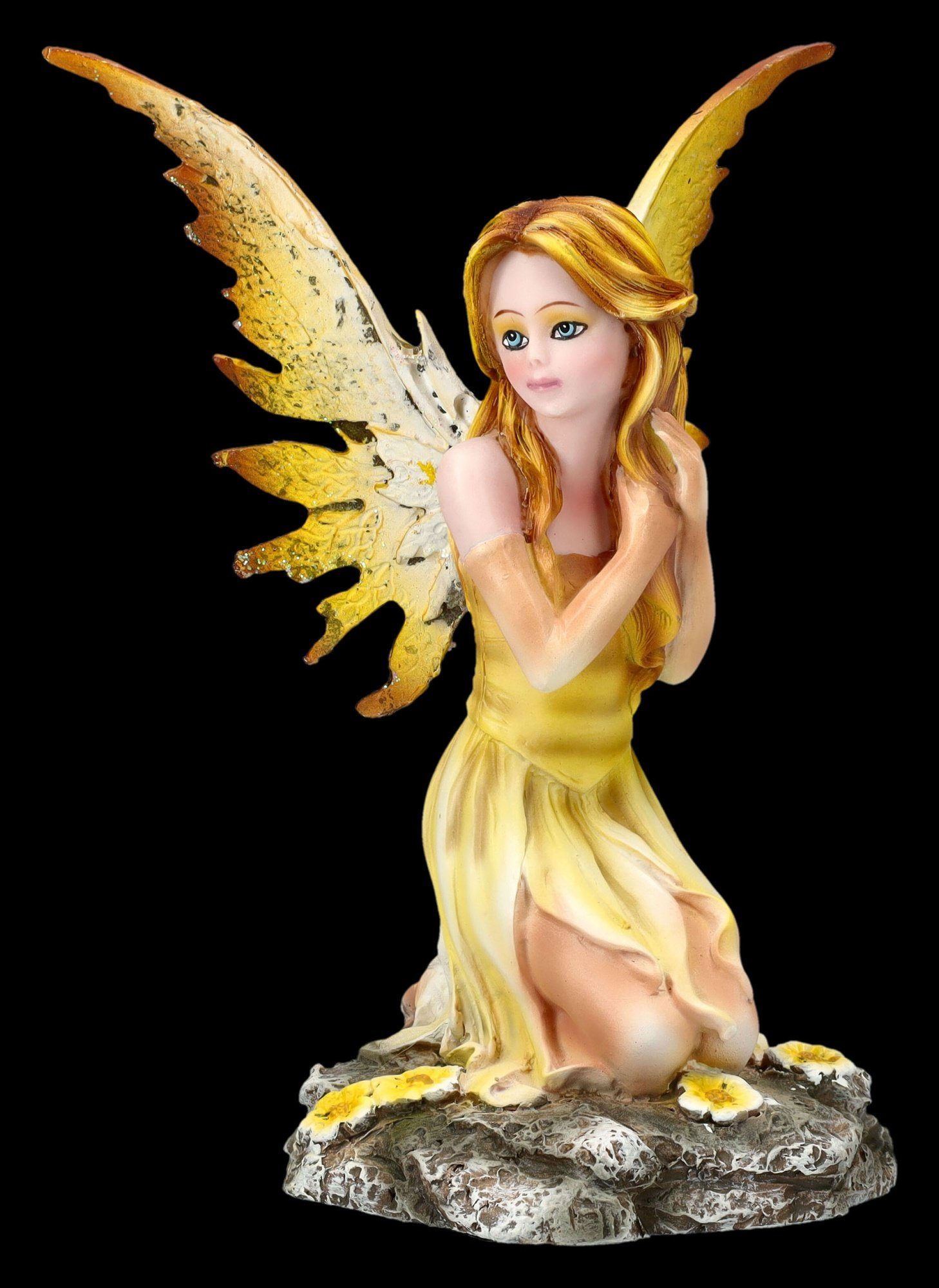 Figuren Shop GmbH Fantasy-Figur Elfenfigur - Fenella in gelbem Kleid - Fantasy Feefigur Dekoration