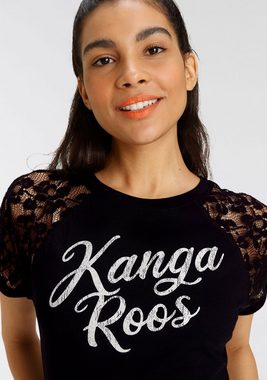 KangaROOS Spitzenshirt mit Raglanärmeln und Markenschriftzug