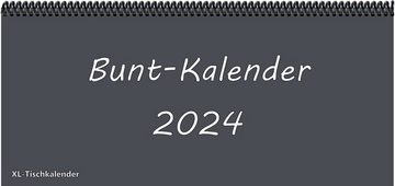 E&Z Verlag Gmbh Schreibtischkalender Bunt - Kalender XL 2024 in der Trendfarbe anthrazit