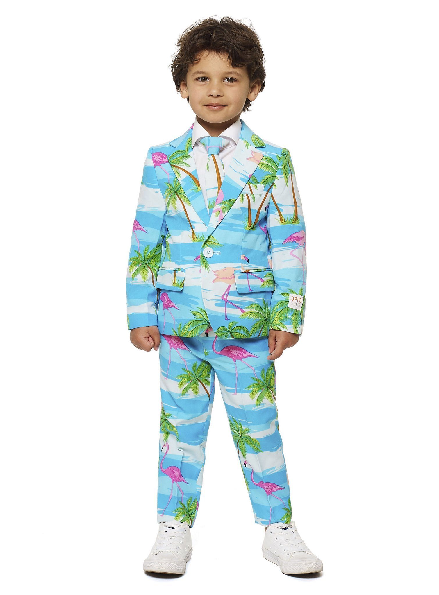 Opposuits Partyanzug Boys Flaminguy - Sommer Kostüm Anzug für Karneval, Cooler Anzug für coole Kids