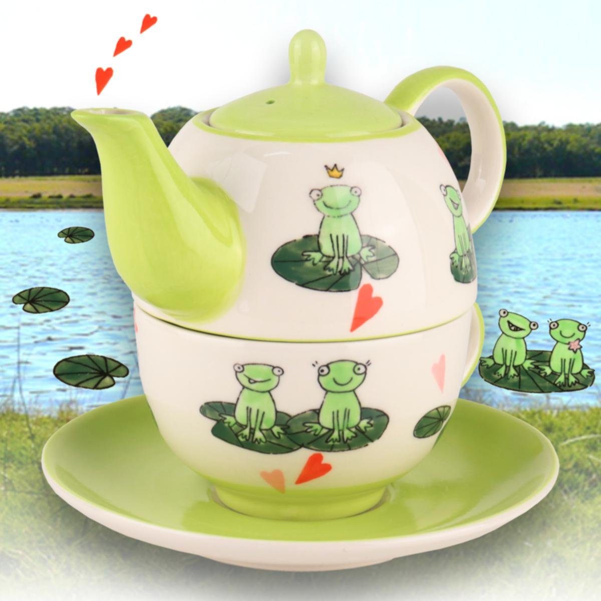 Mila Teekanne Mila Keramik Tee-Set Tea for One Love is in the Air, 0,4 l, (Set, Tee-Set)