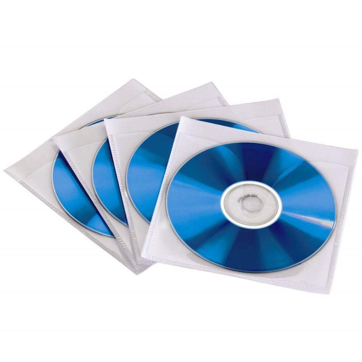 Hama CD-Player Tasche 10x CD-Hüllen selbstklebend Transparent (Spar-Set, 10-tlg., 10er Pack), CD-Taschen Schutz-Hülle zum Einkleben für CD DVD Blu-Ray Disc