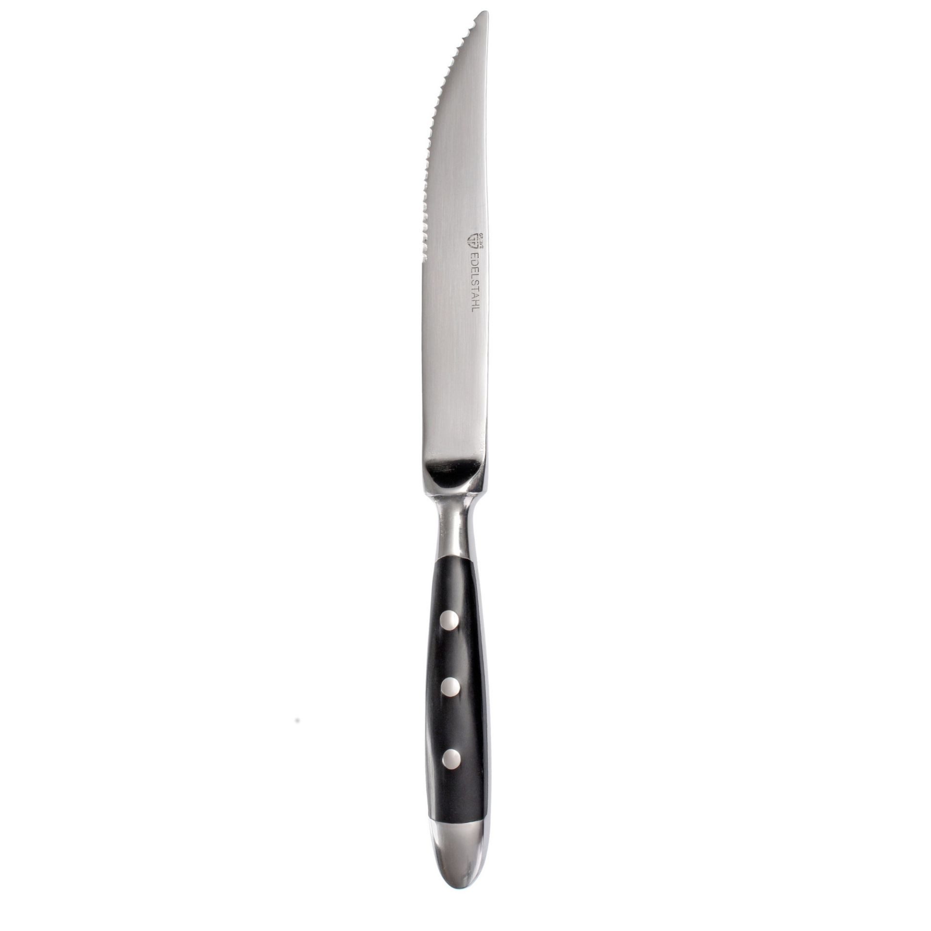 GRÄWE Стейк ножі (12 Stück), Стейк ножі 12 Stück, Alu-Niete, Serie Nürnberg, schwarz
