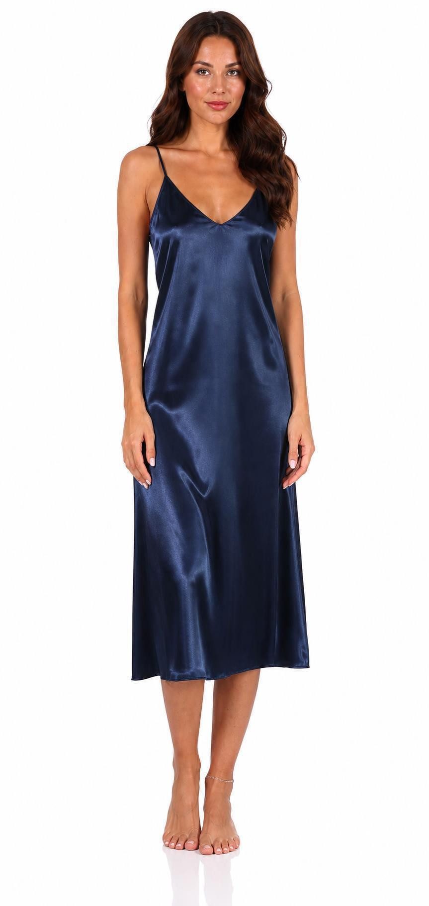 EloModa Negligé Damen Negligé Nachtwäsche Nachtkleid Dessous Satin; S M L XL 2XL (1-tlg)