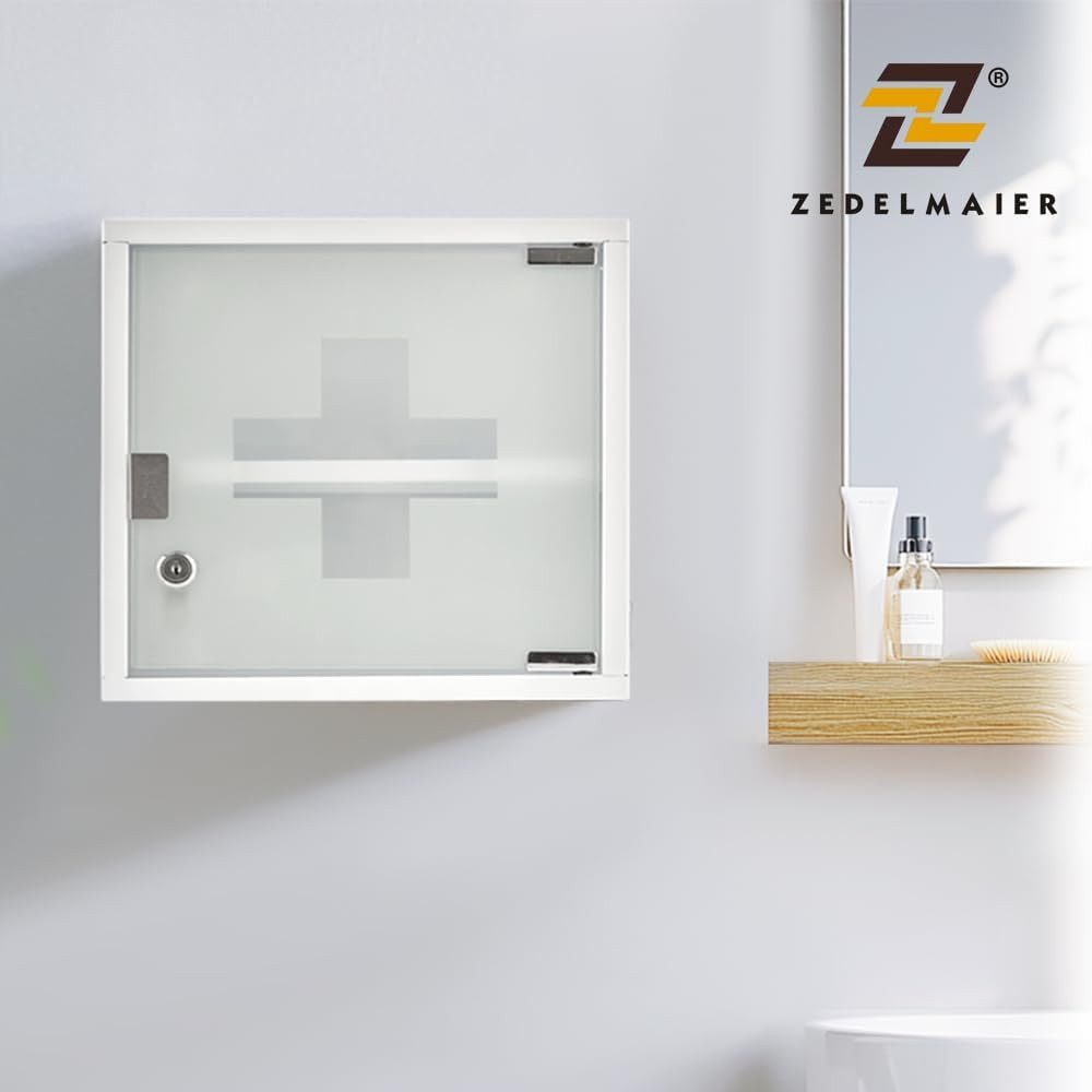 Zedelmaier Medizinschrank Abschließbarer Medizinschrank aus Edelstahl,Medikamentenschrank (YX2001) Magnetverschluss, Kindersicher, abschließbar mit 2 Enden