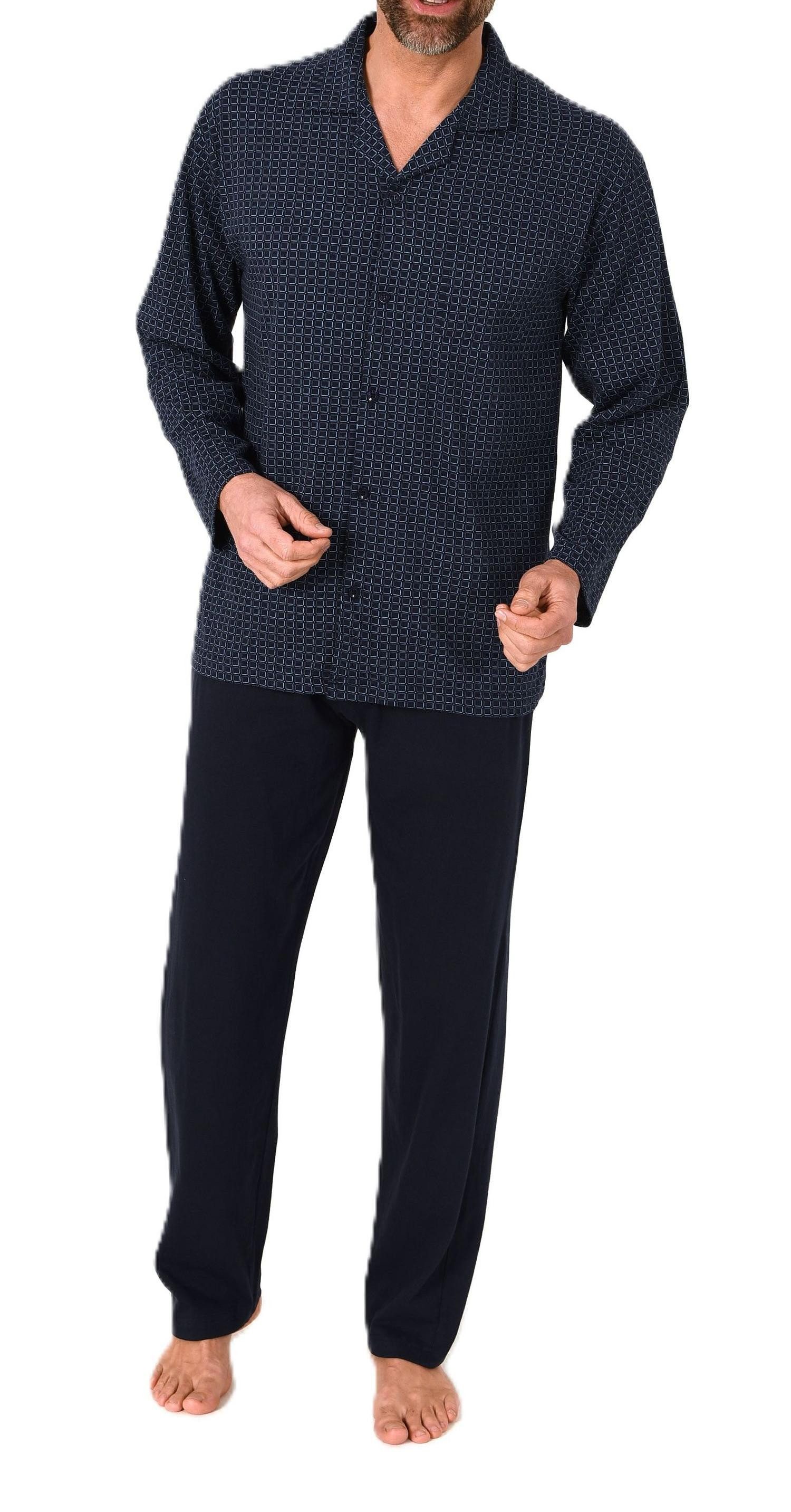 Normann Pyjama Herren Langarm Schlafanzug zum durchknöpfen, auch in Übergrö günstig online kaufen