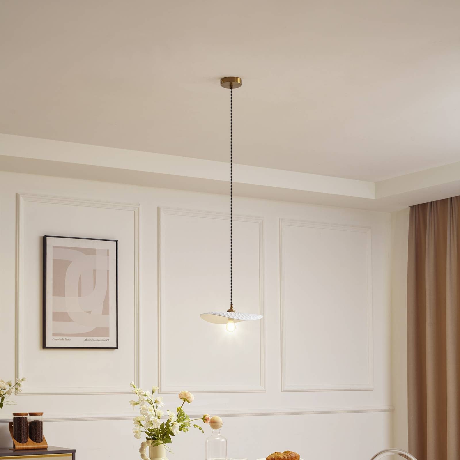 Lindby Hängeleuchte Annira, Keramik Weiß IP20, 1 x 10 W LED