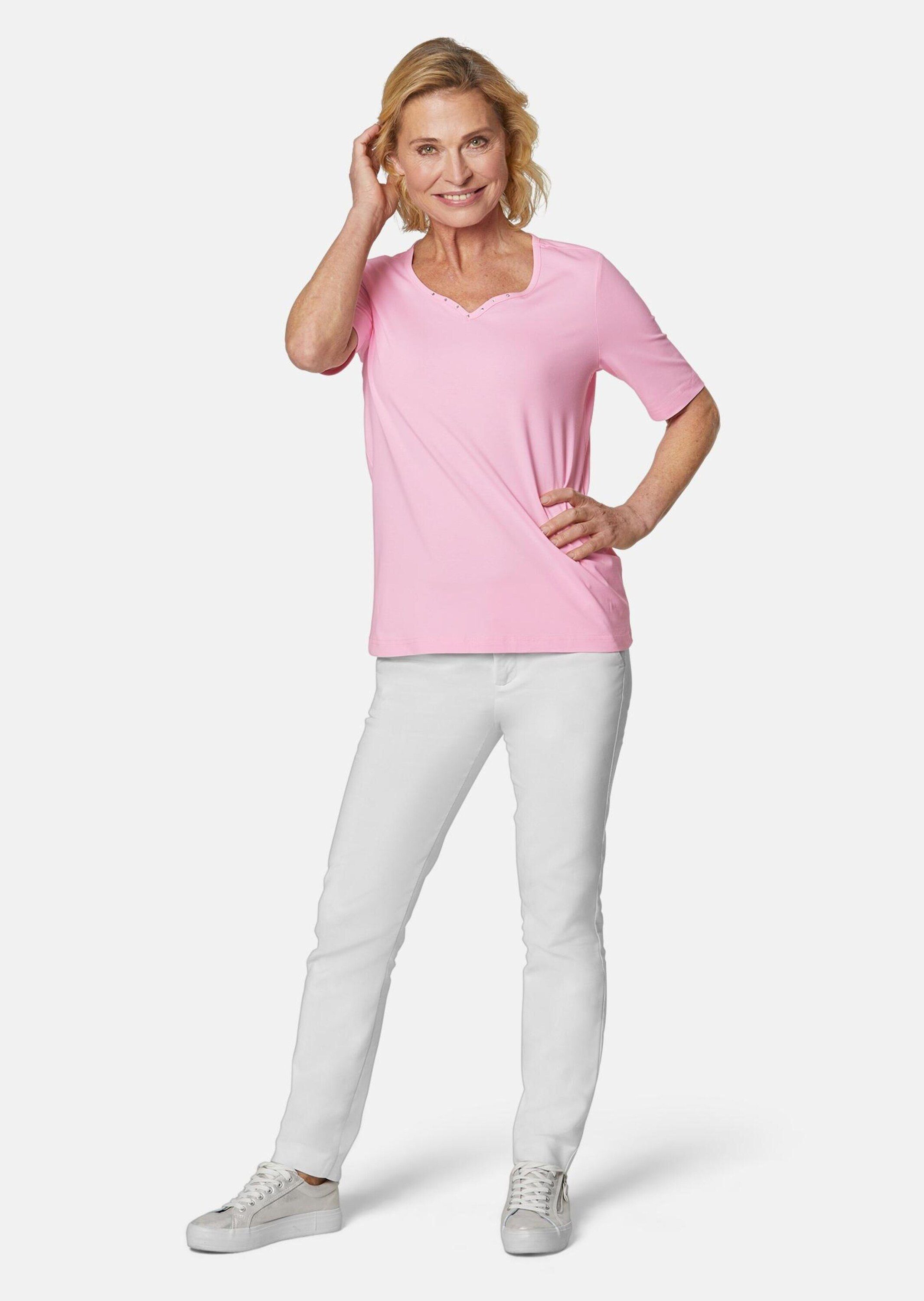 GOLDNER T-Shirt T-Shirt mit charmantem Ausschnitt günstig online kaufen
