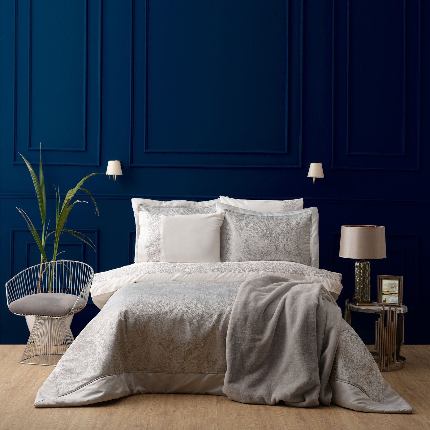 Karaca Home Bettwäsche Karaca Home Lyra Silver 8-tlg. Mitgift Set, Bestickt günstig online kaufen