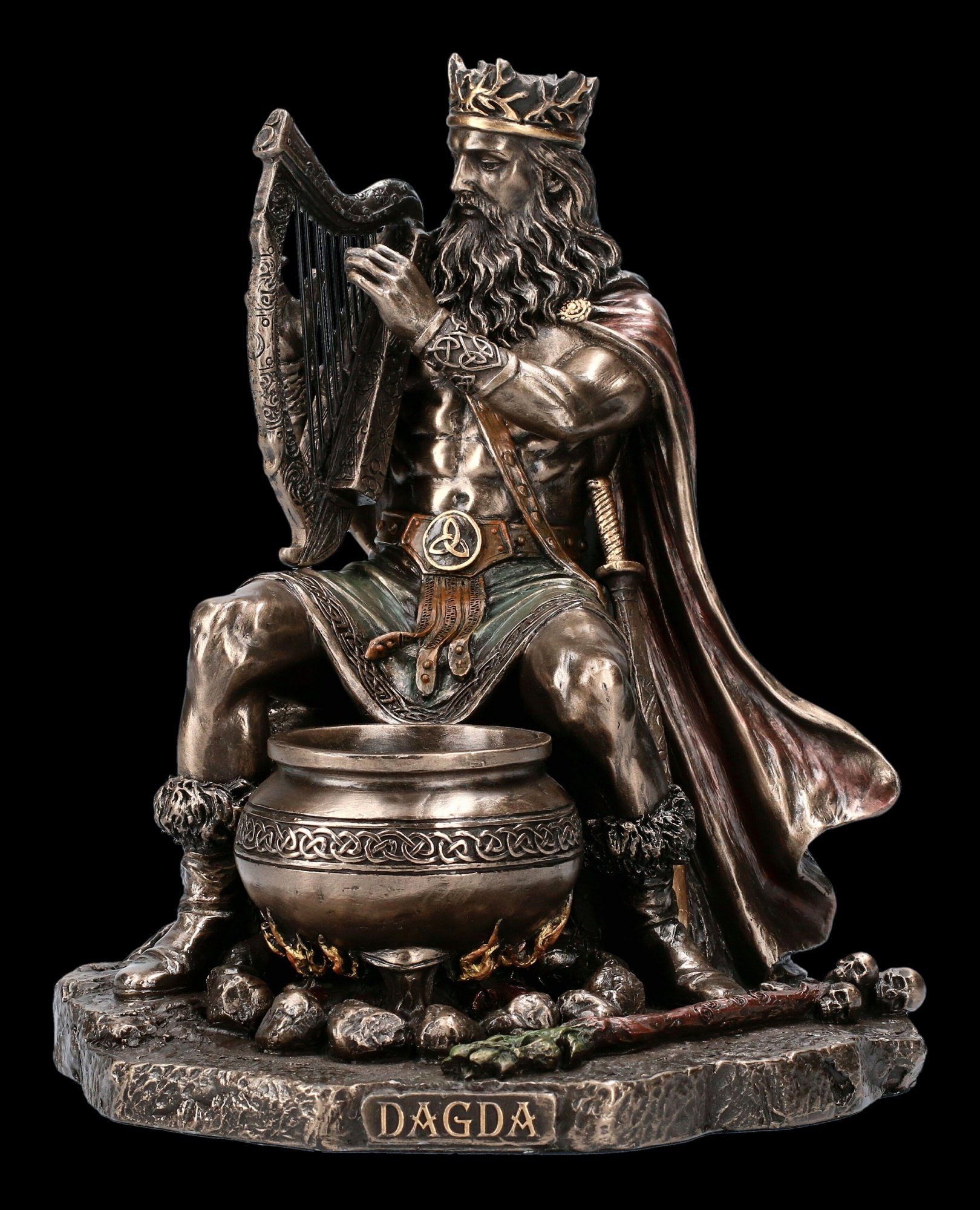 Figuren Shop GmbH Fantasy-Figur Dagda Figur - König von Tuatha De Danann - Mythologie Fantasy Statue