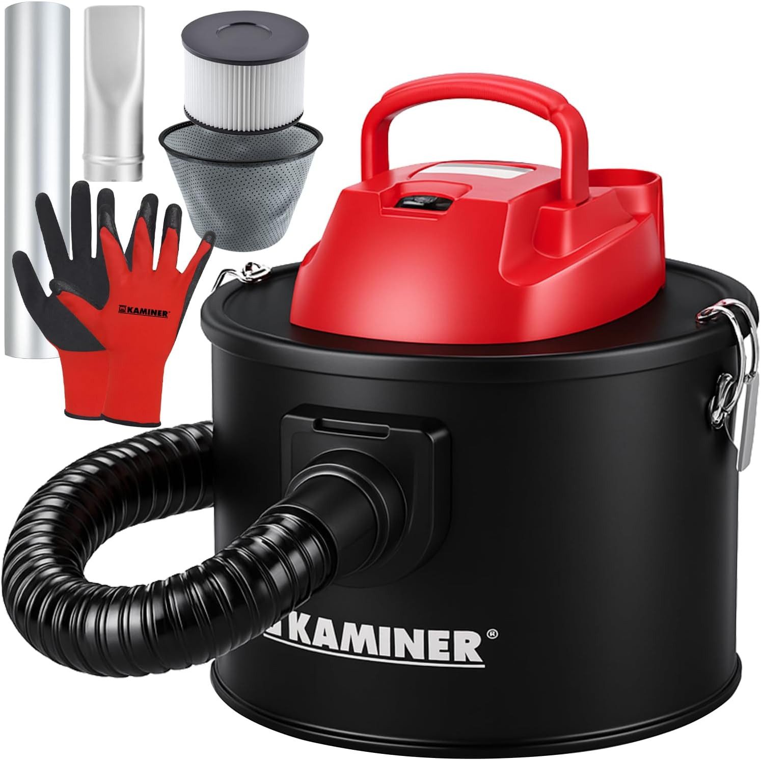 Kaminer Aschesauger Aschesauger HEPA + Stofffilter, Blasfunktion, innen Metall-Saugrohr