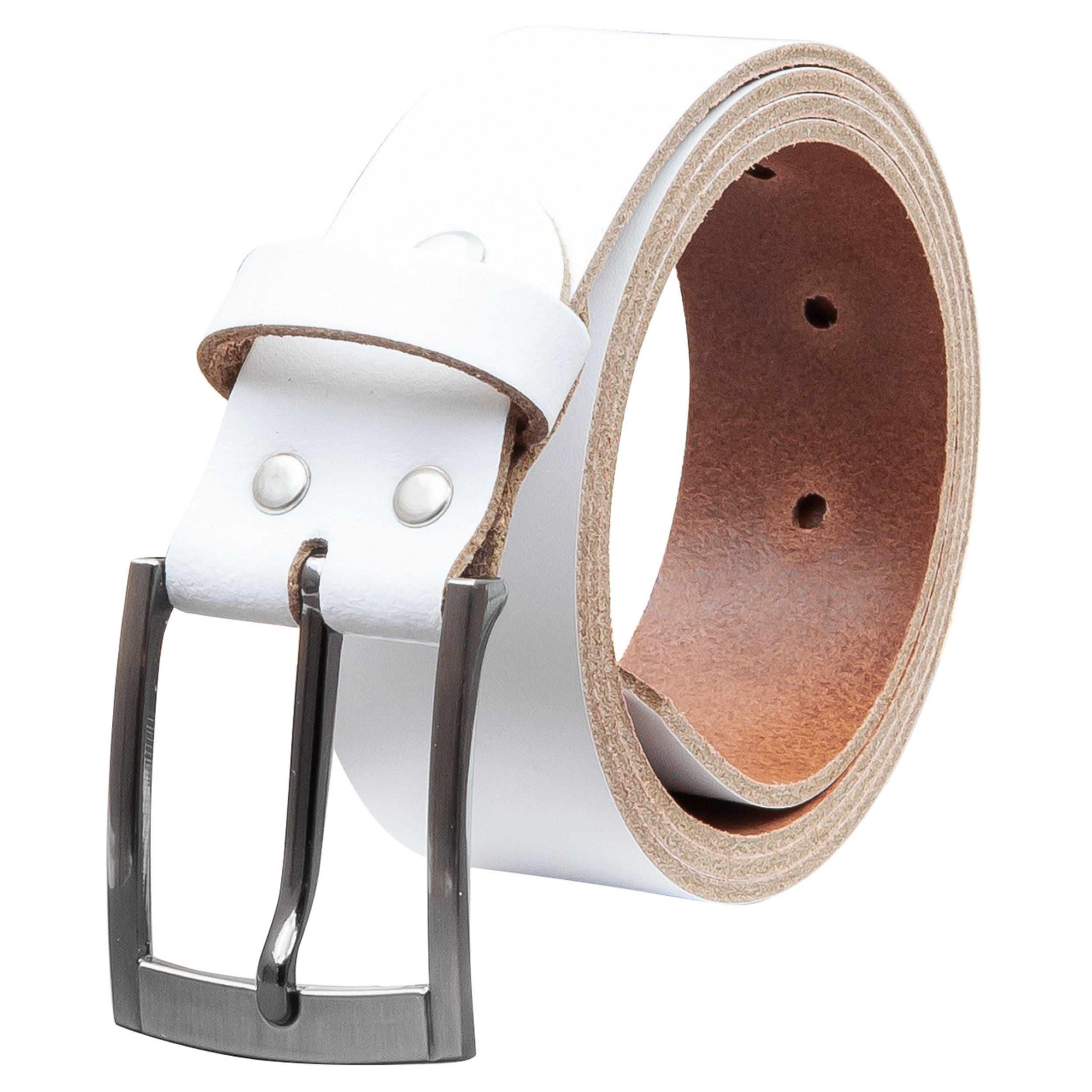 COLOGNEBELT Ledergürtel OM418-SL-Weiss MADE IN GERMANY, Weiss, Kürzbar, 100 günstig online kaufen