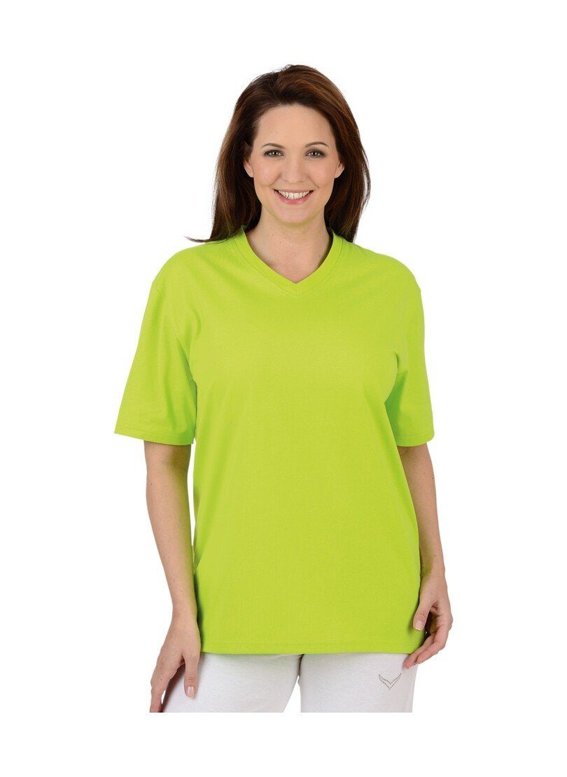 Trigema T-Shirt TRIGEMA V-Shirt lemon DELUXE Baumwolle